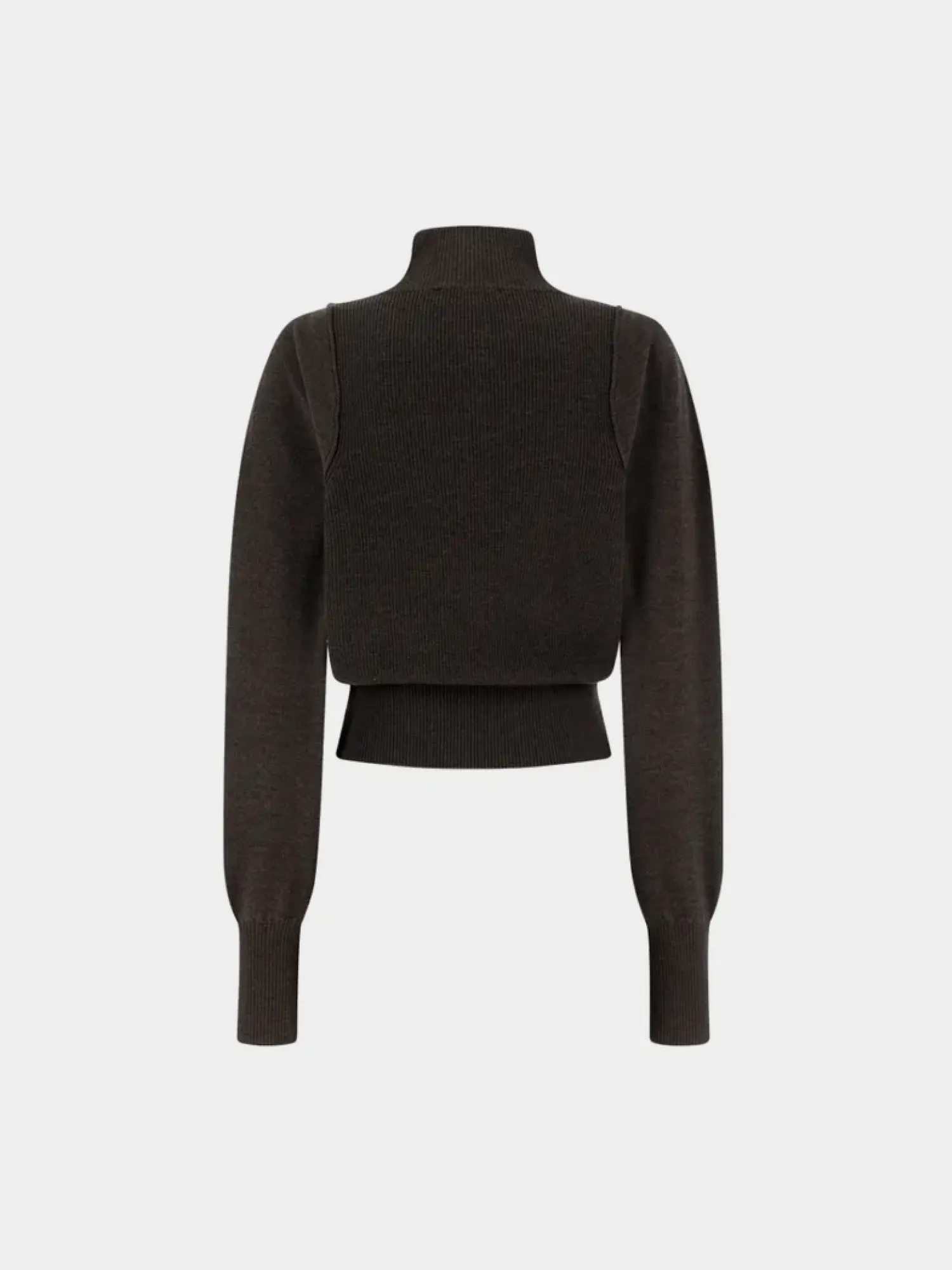 Женский кардиган AMOMENTO Blocking Button Up Dark Brown