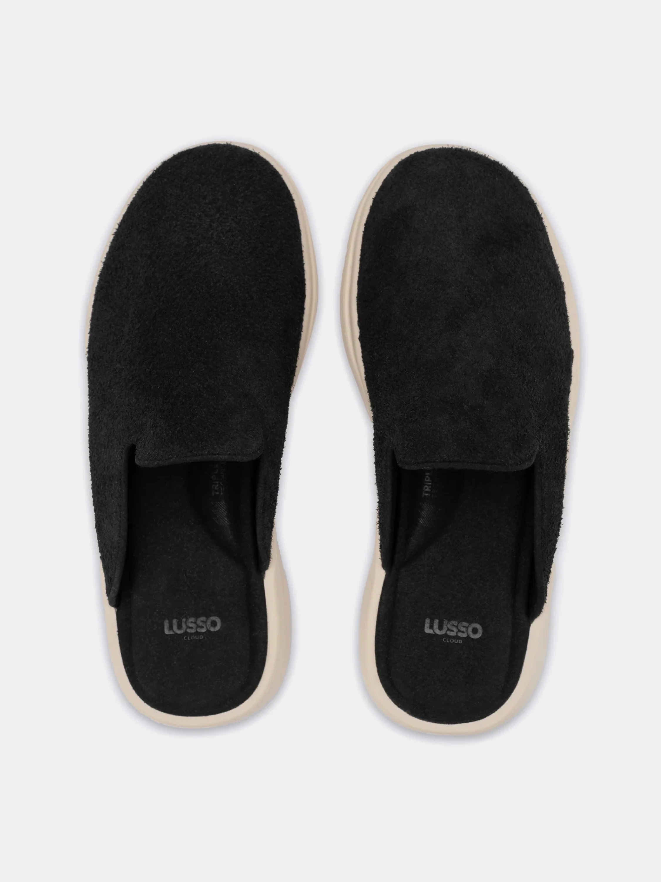 Сабо LUSSO CLOUD Pelli Hairy Suede - Jet Black / Shortbread