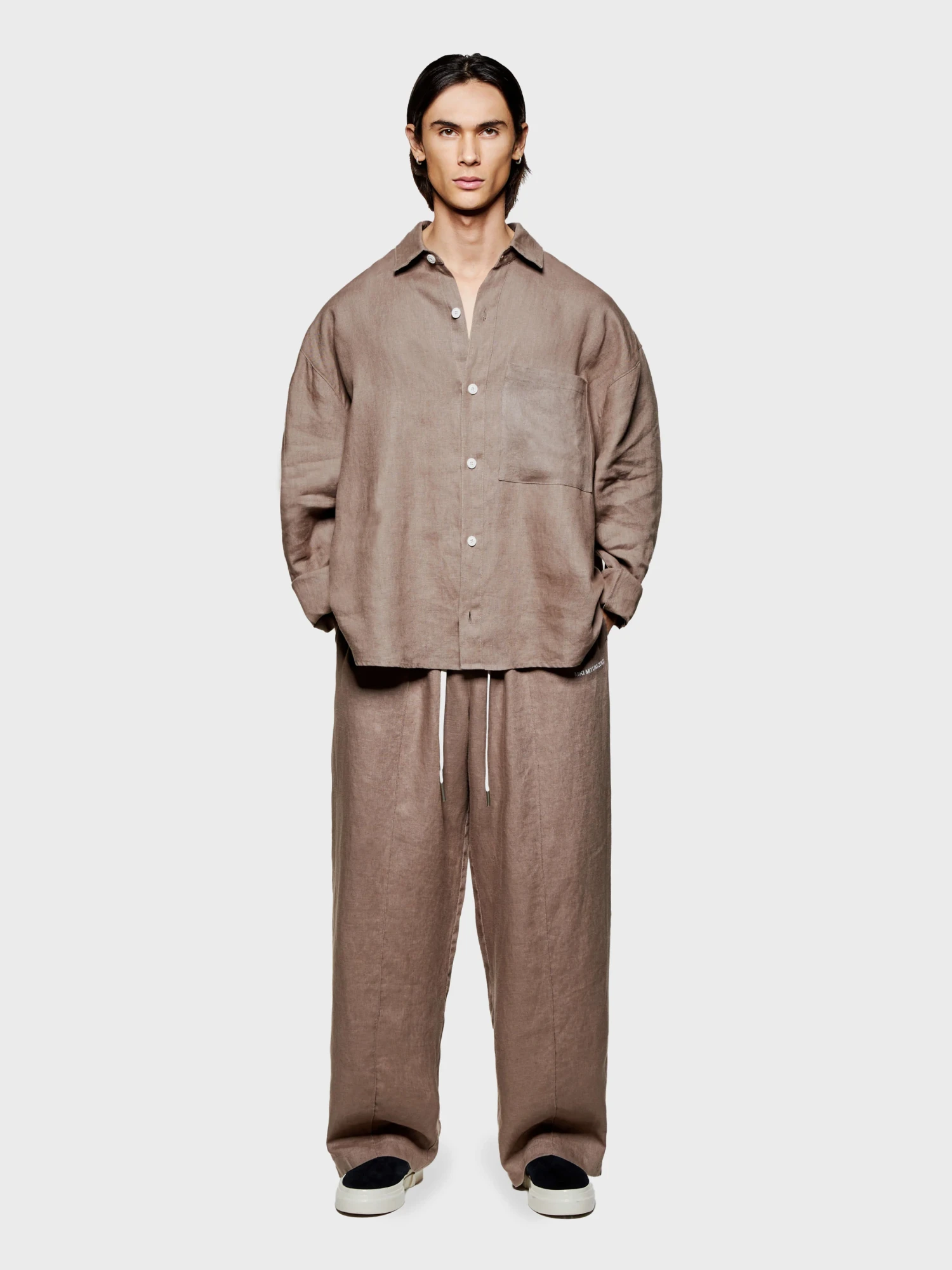 Рубашка MKI MIYUKI ZOKU Linen Box Dress Mushroom