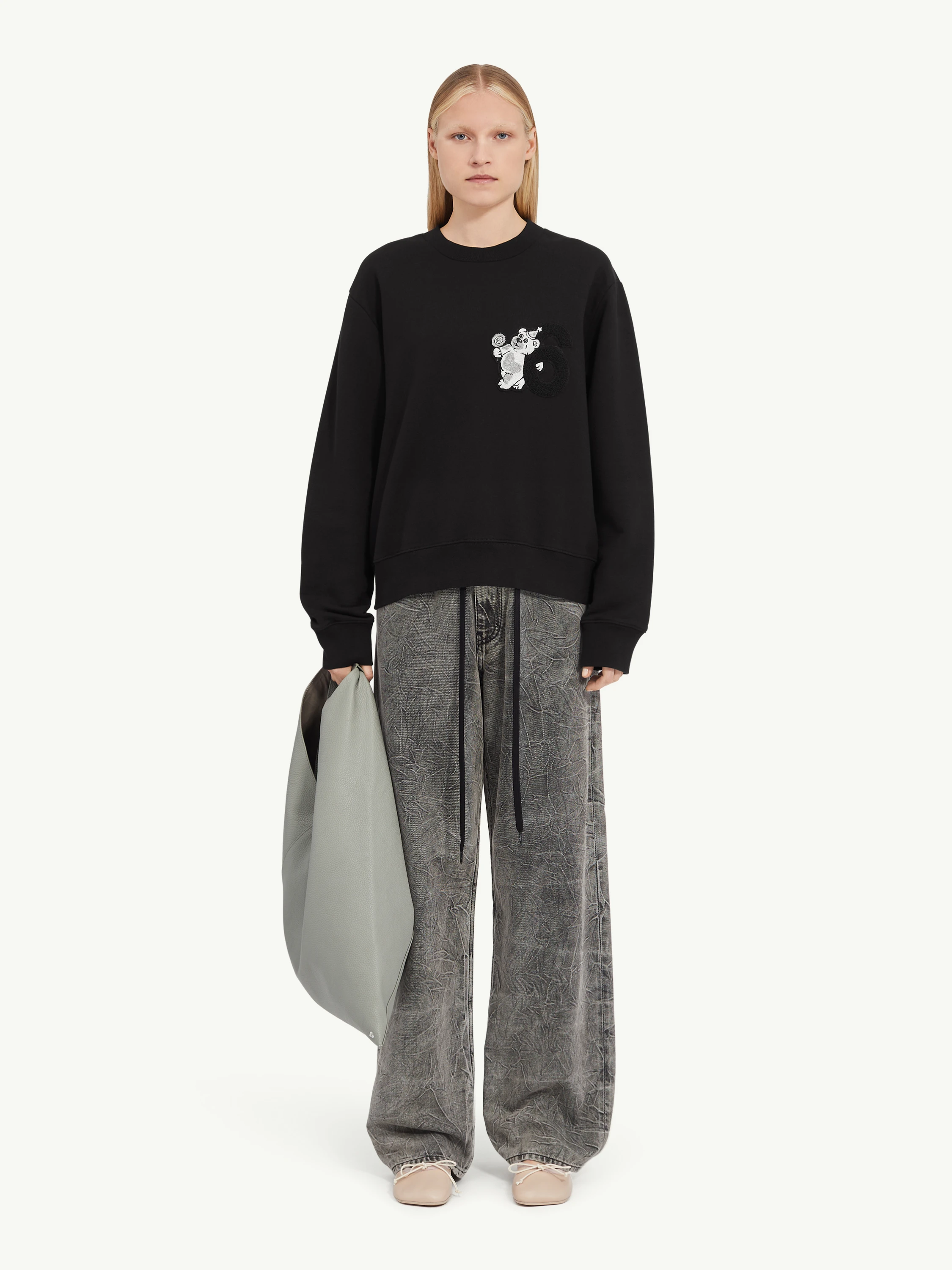 Женский свитшот MM6 Maison Margiela Bear Patch Black