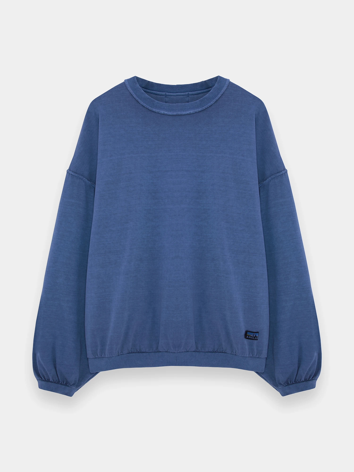 Свитшот ANGLAN Reversible Pigment Two Layer Washed Blue