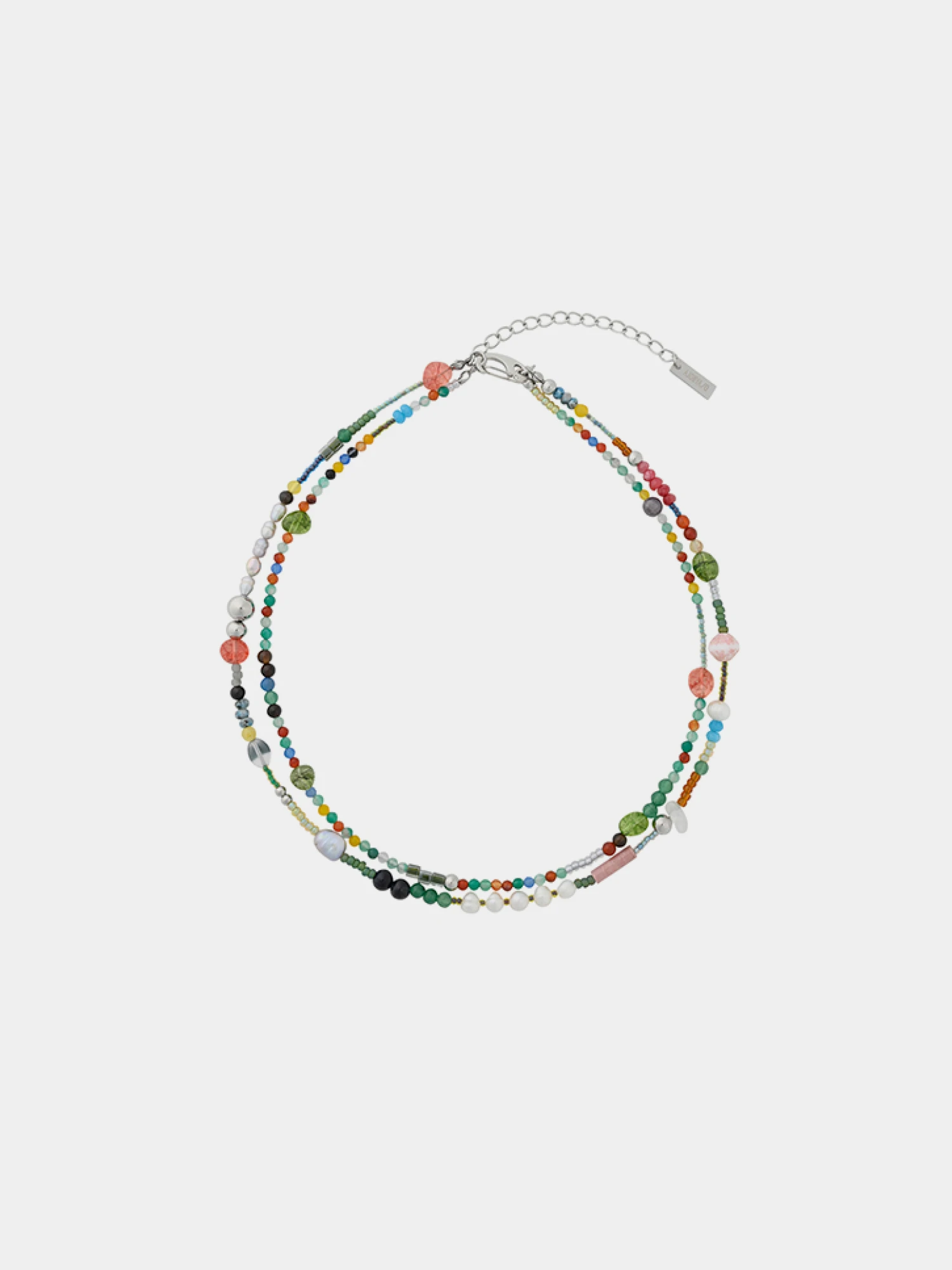 Ожерелье AJOBYAJO Multi Color Beads Layered Teal