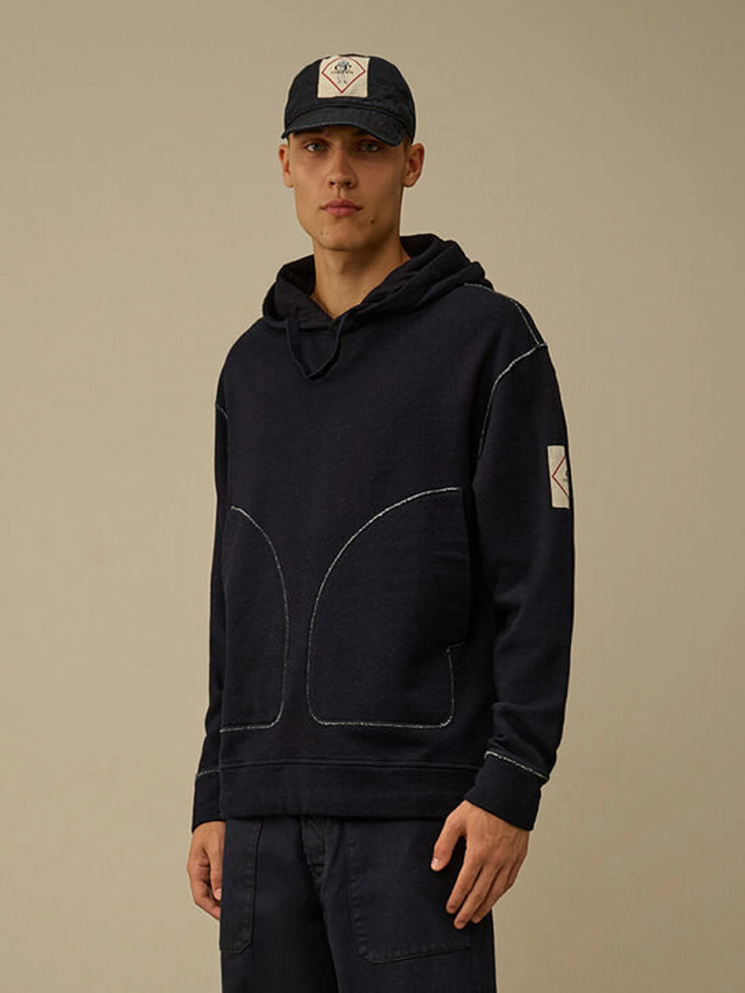 Худи C.P. Company Indigo Fleece Hooded Denim Norma