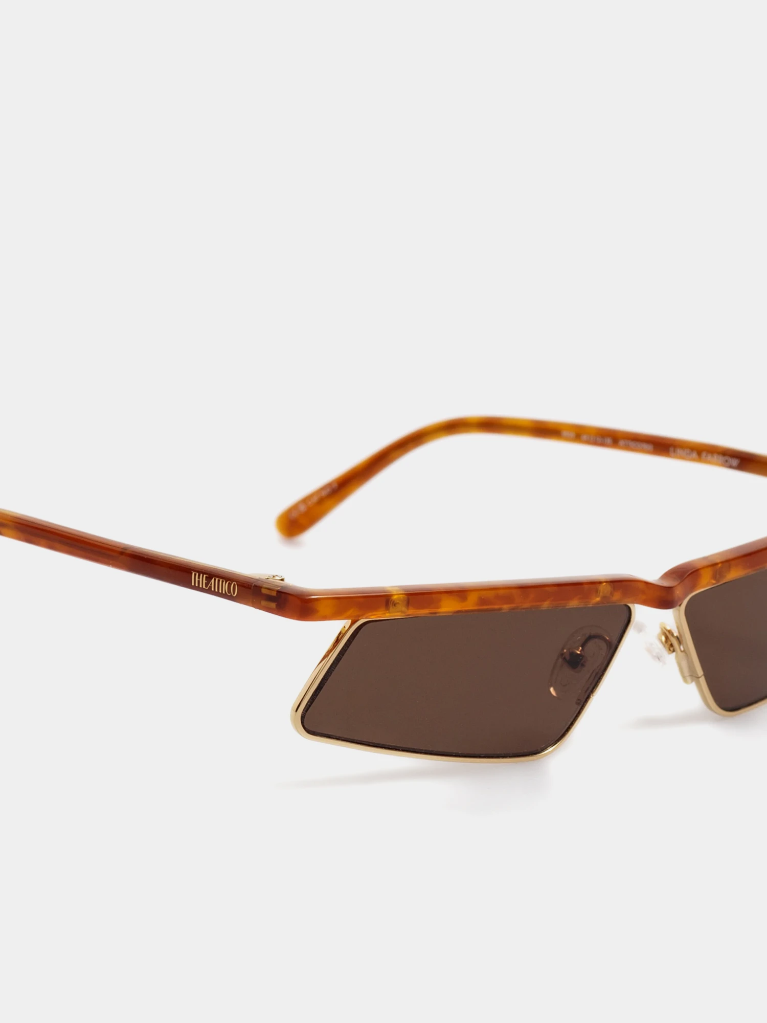 Очки THE ATTICO x Linda Farrow Aria Yellow Gold and Brown