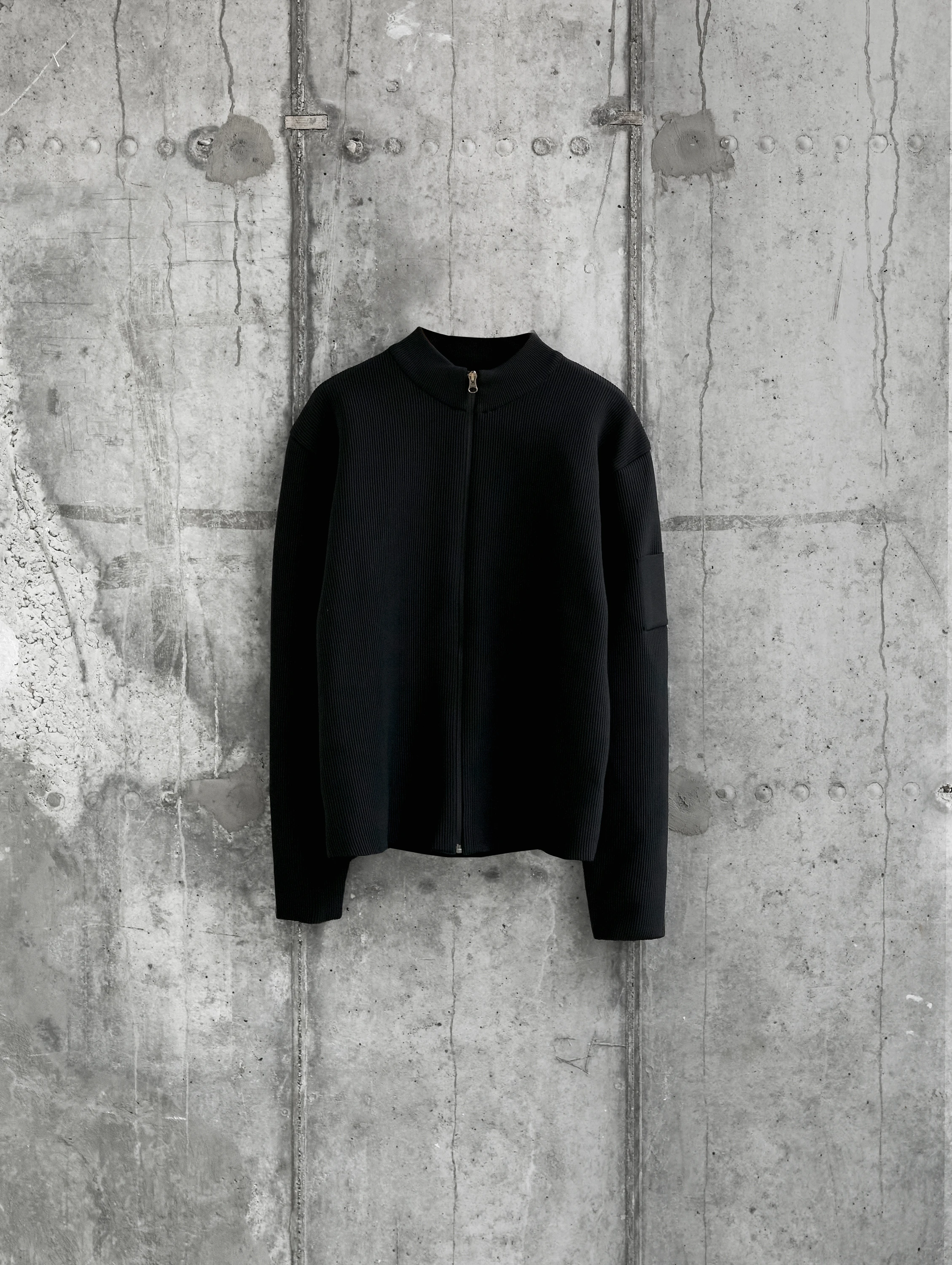 Кардиган AMOMENTO Mock Neck Zip-Up Black
