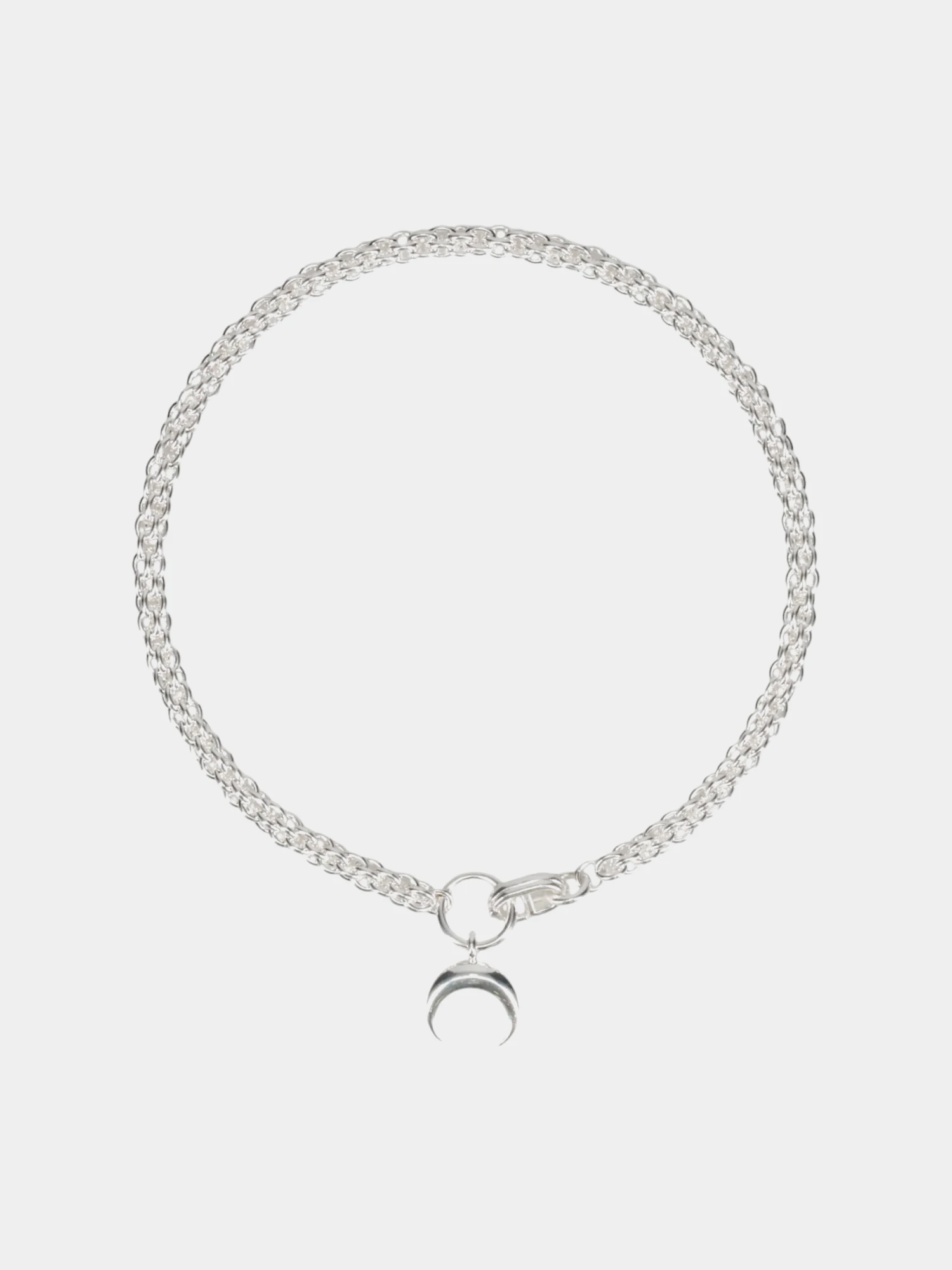 Ожерелье с подвеской Marine Serre Rhinestone Plated Moon Braided Shiny Silver