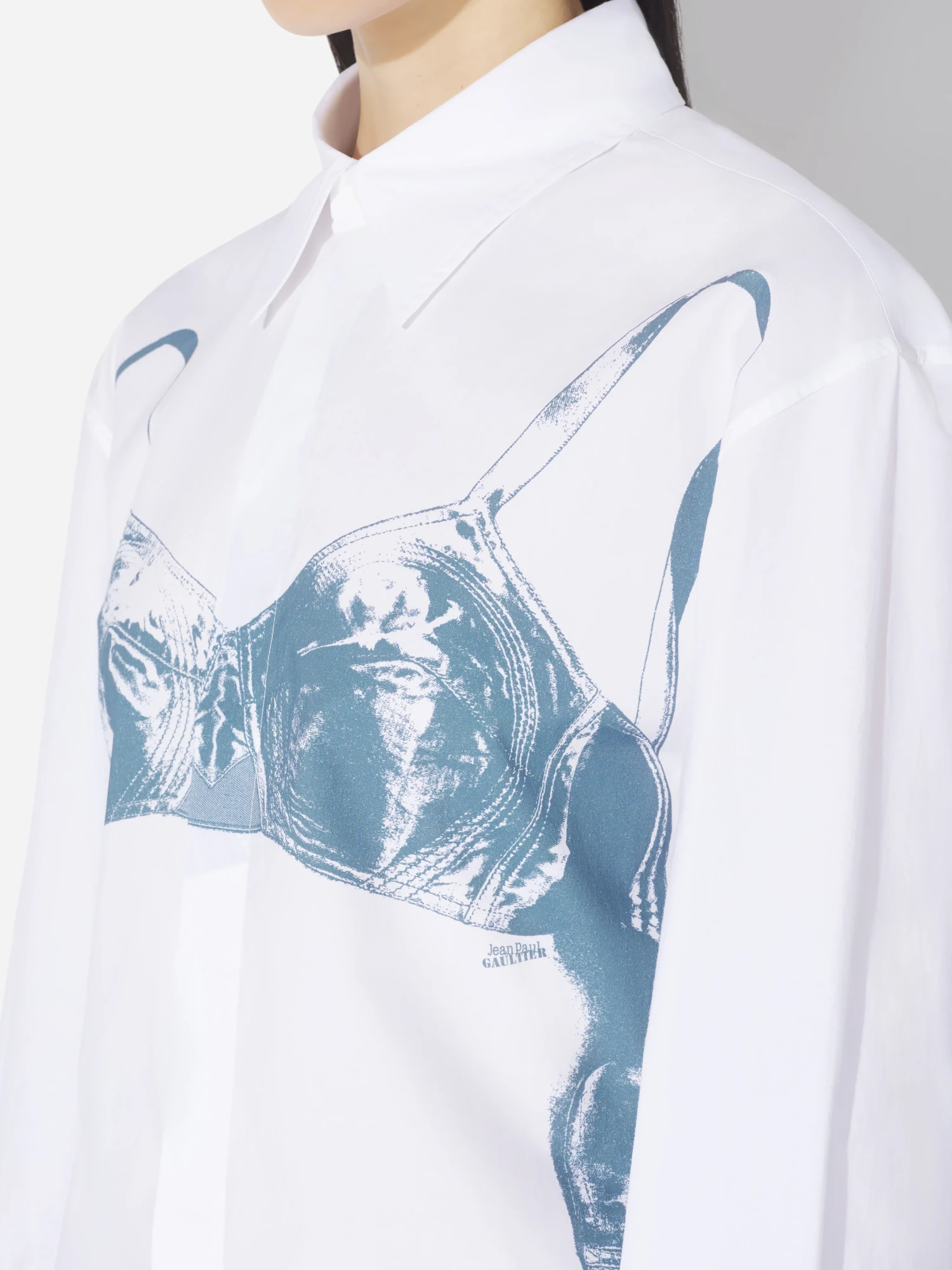 Женская рубашка Jean Paul Gaultier "Scanned Bra" White/Blue Grey