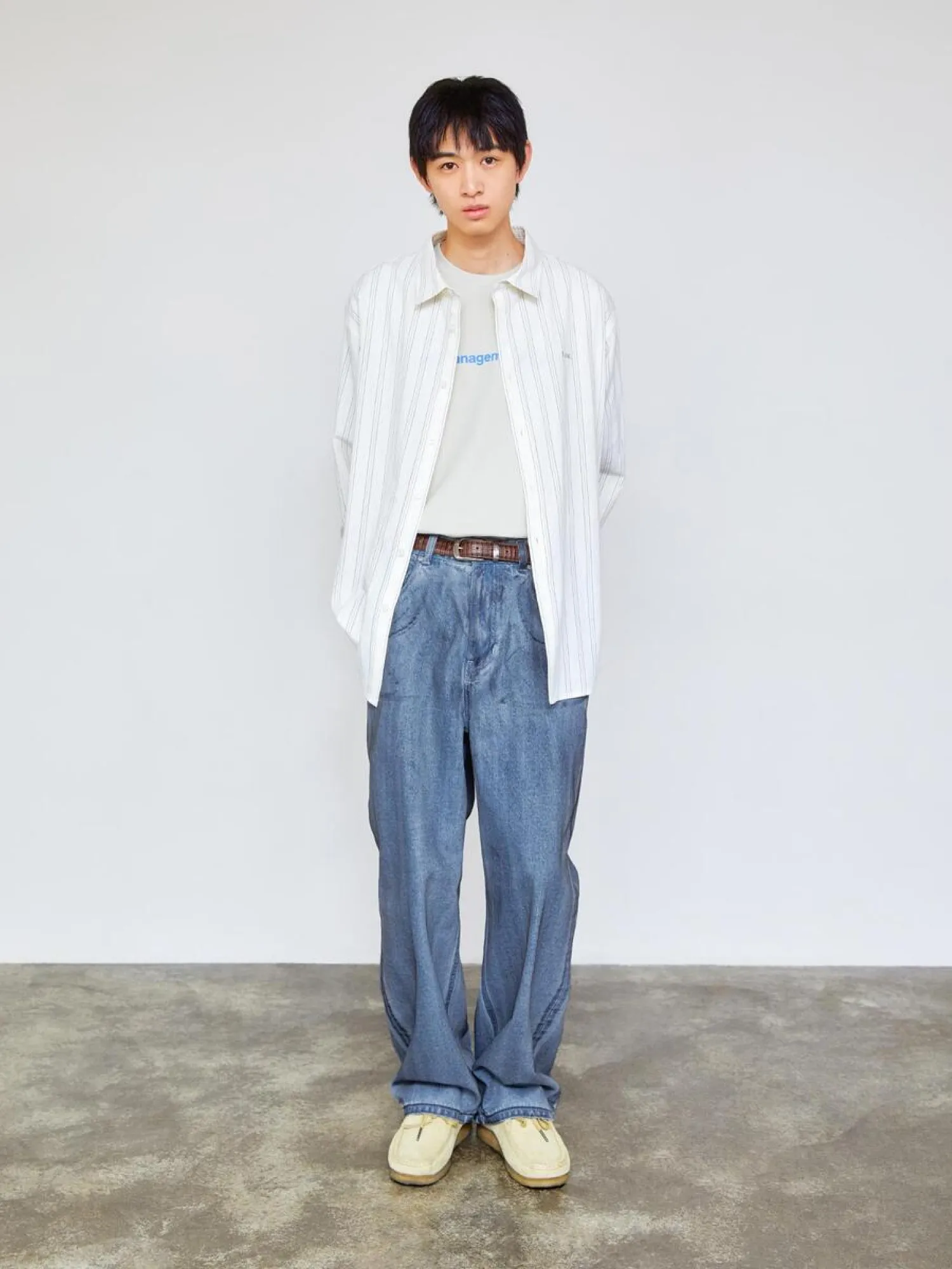 Джинсы LMC Dirty Washed Wide Denim Pants Light Blue