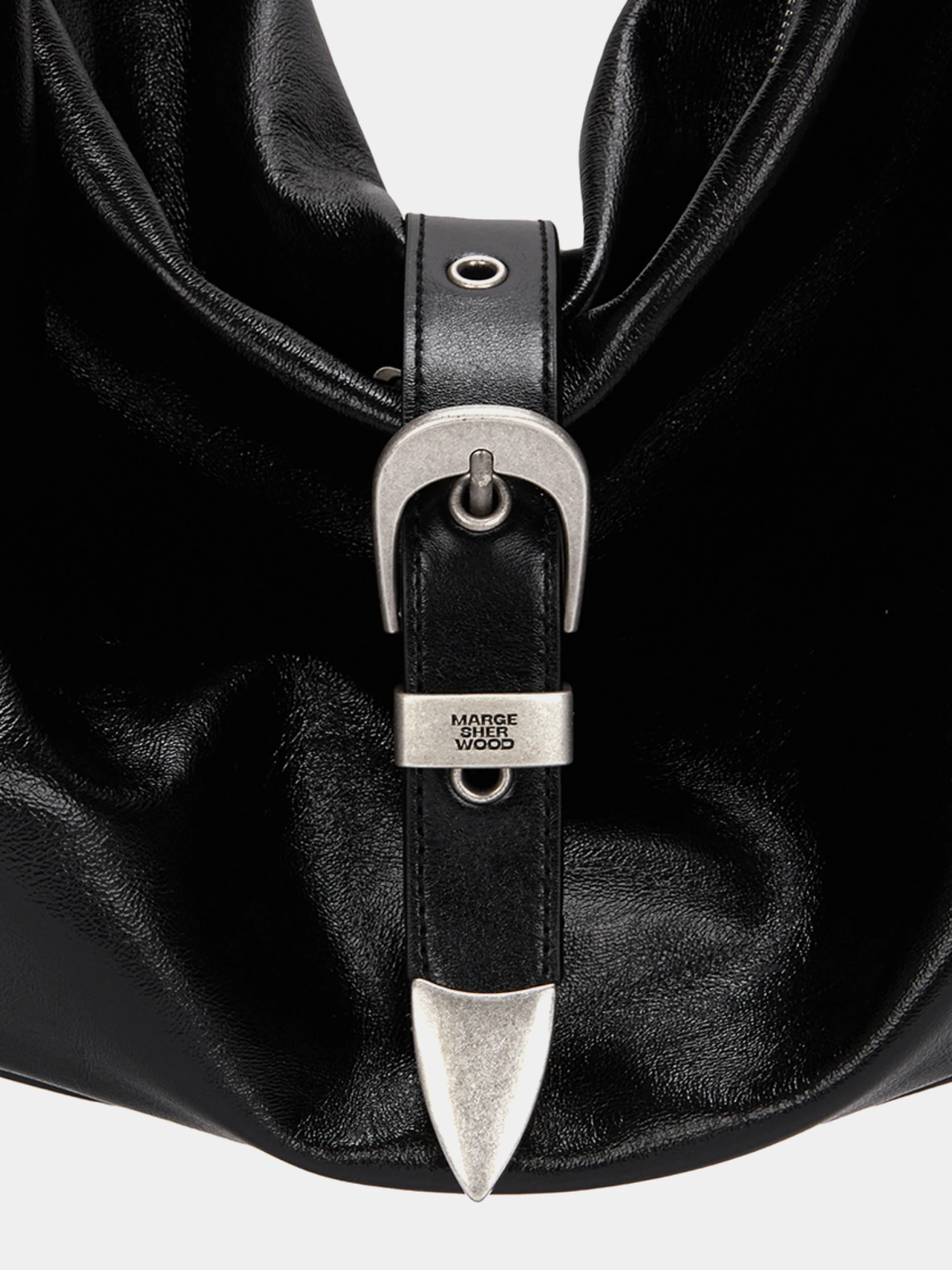 Сумка MARGESHERWOOD Belted Hobo Black Glossy Plain