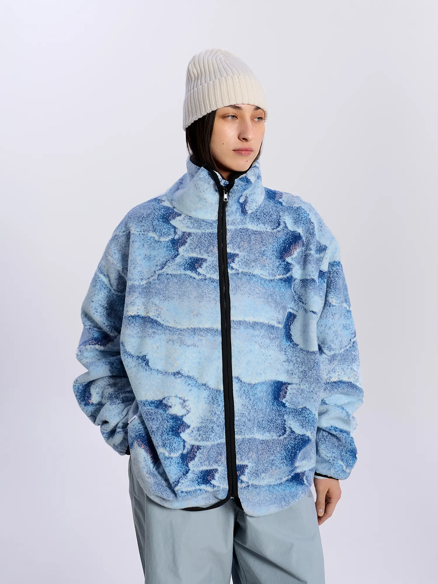 Флисовая куртка BONSAI Terry Cloth Oversize Zip Jacket Salt