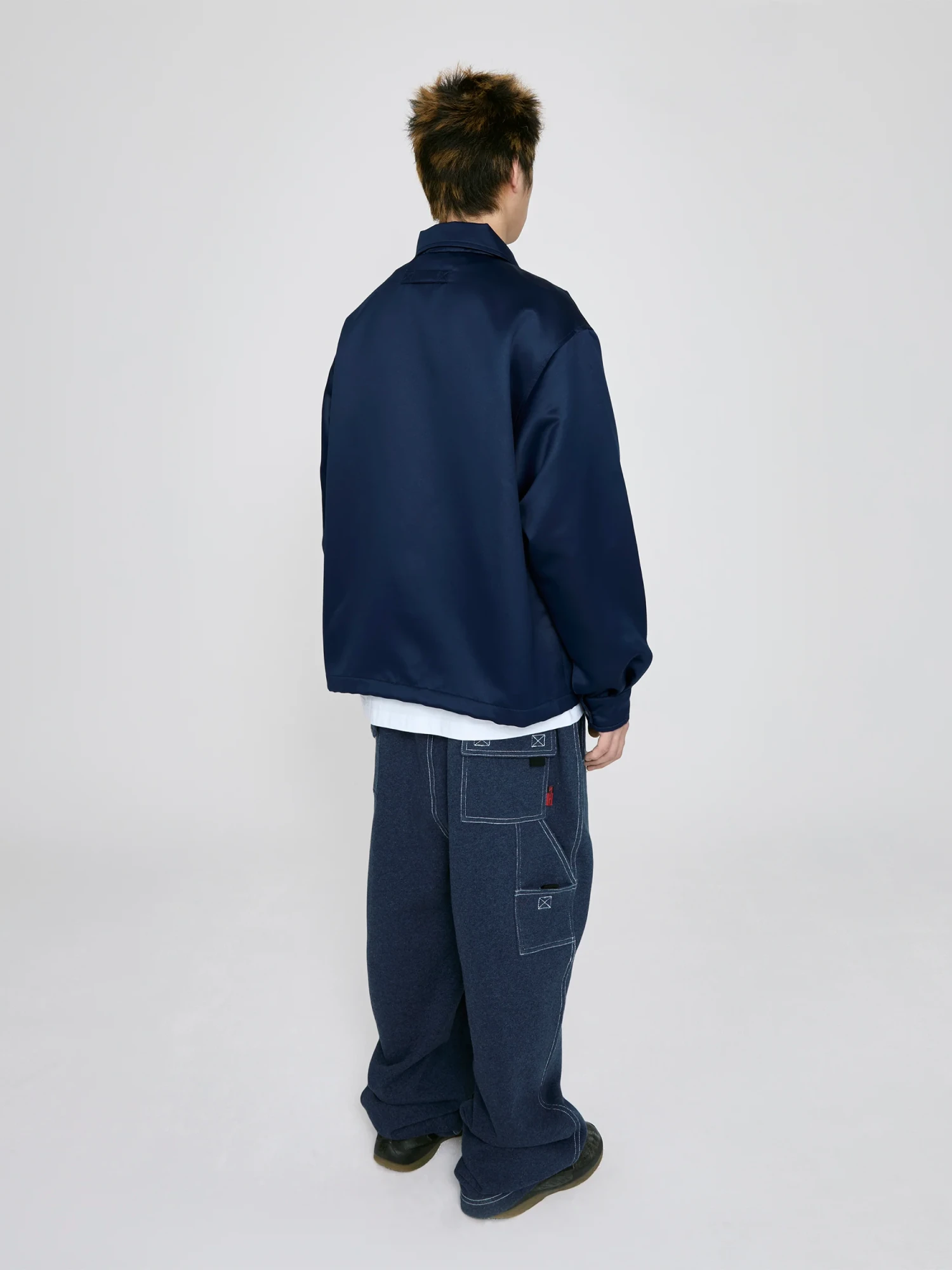 Куртка YESEYESEE Logo Applique Satin Coach Navy