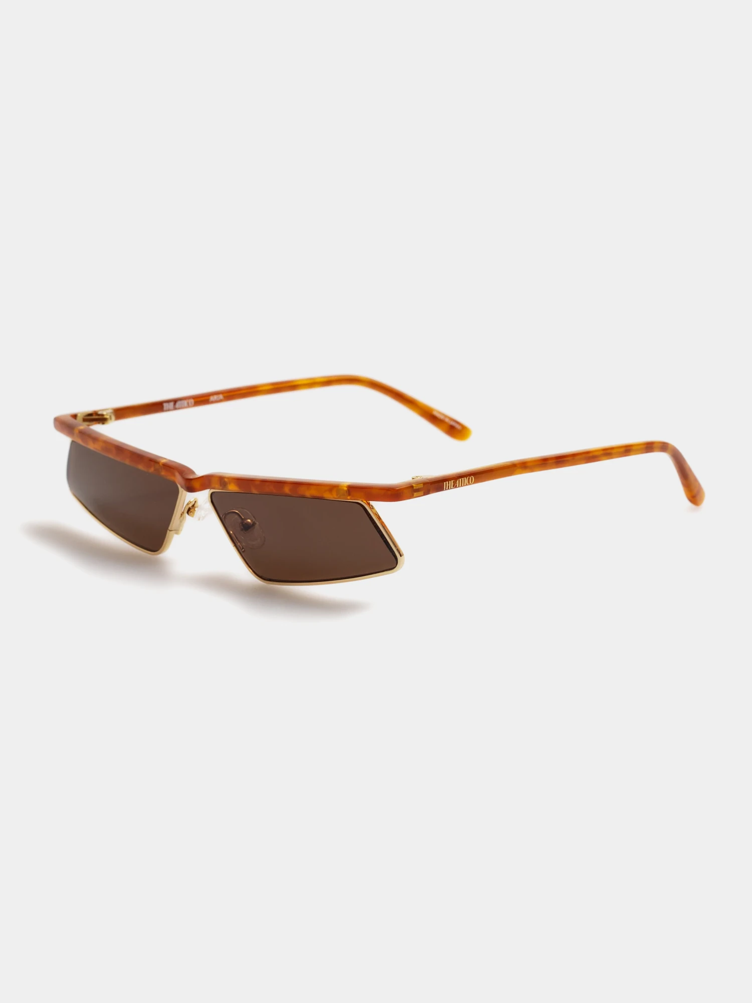 Очки THE ATTICO x Linda Farrow Aria Yellow Gold and Brown