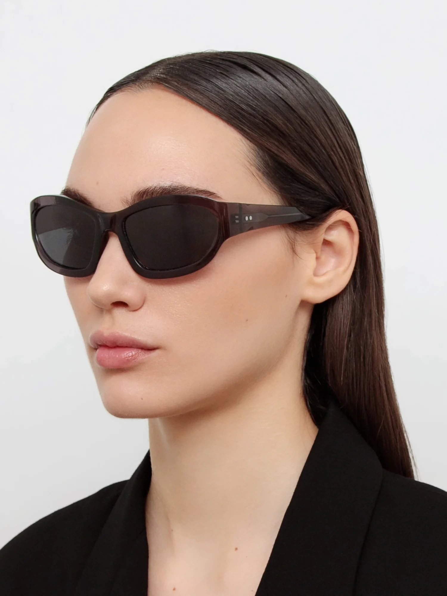 Очки Dries Van Noten x Linda Farrow Wrap Dark Brown