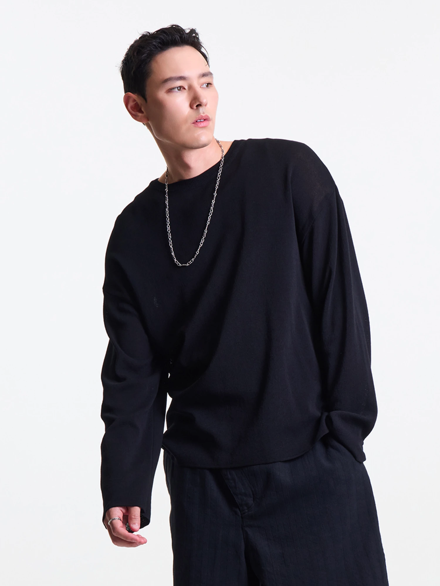 Лонгслив MERELY MADE Premium Wide Sleeve ‘Seungmu’ Ink Black