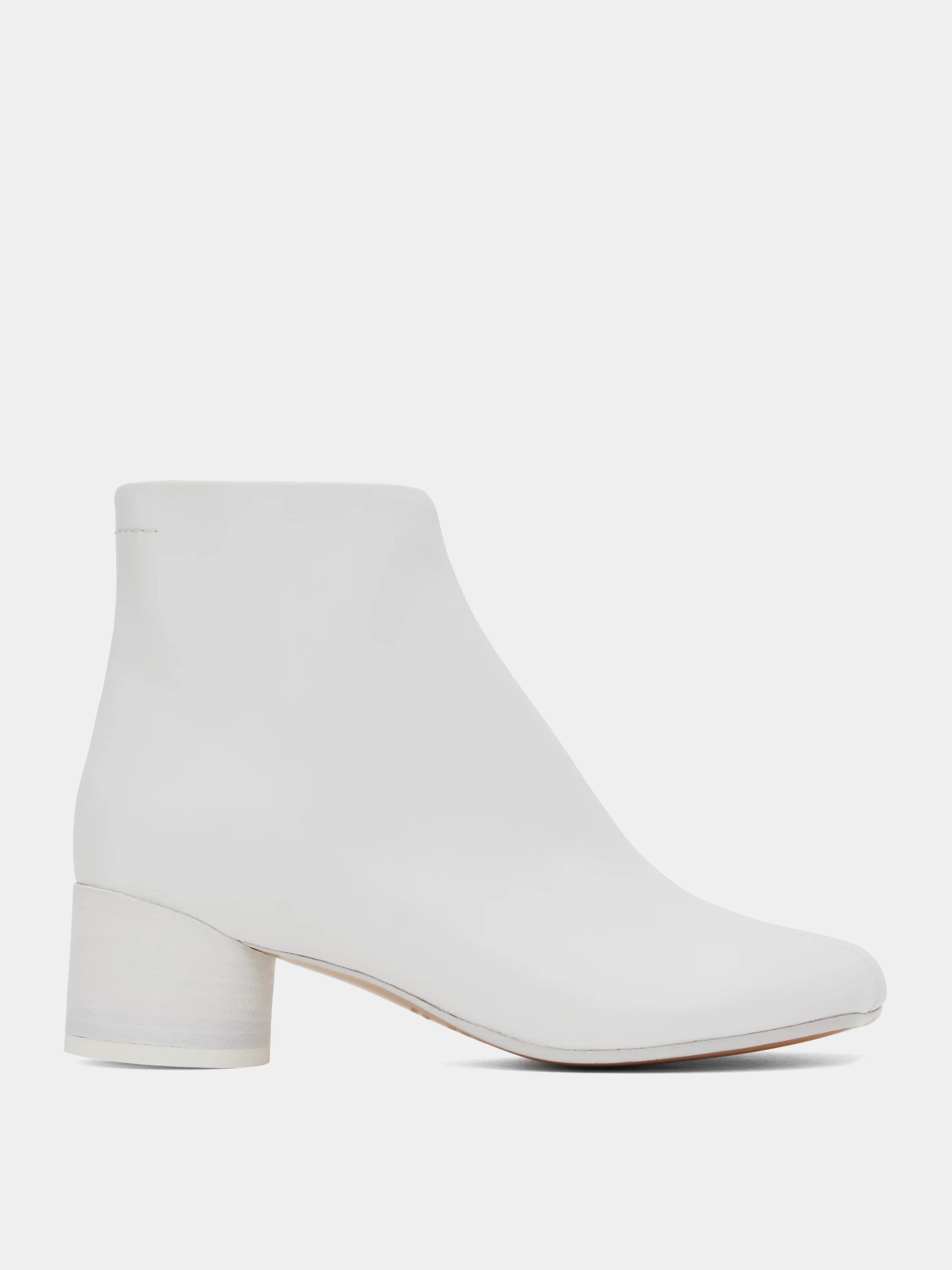 Женские ботинки MM6 Maison Margiela Leather Ankle Boots White