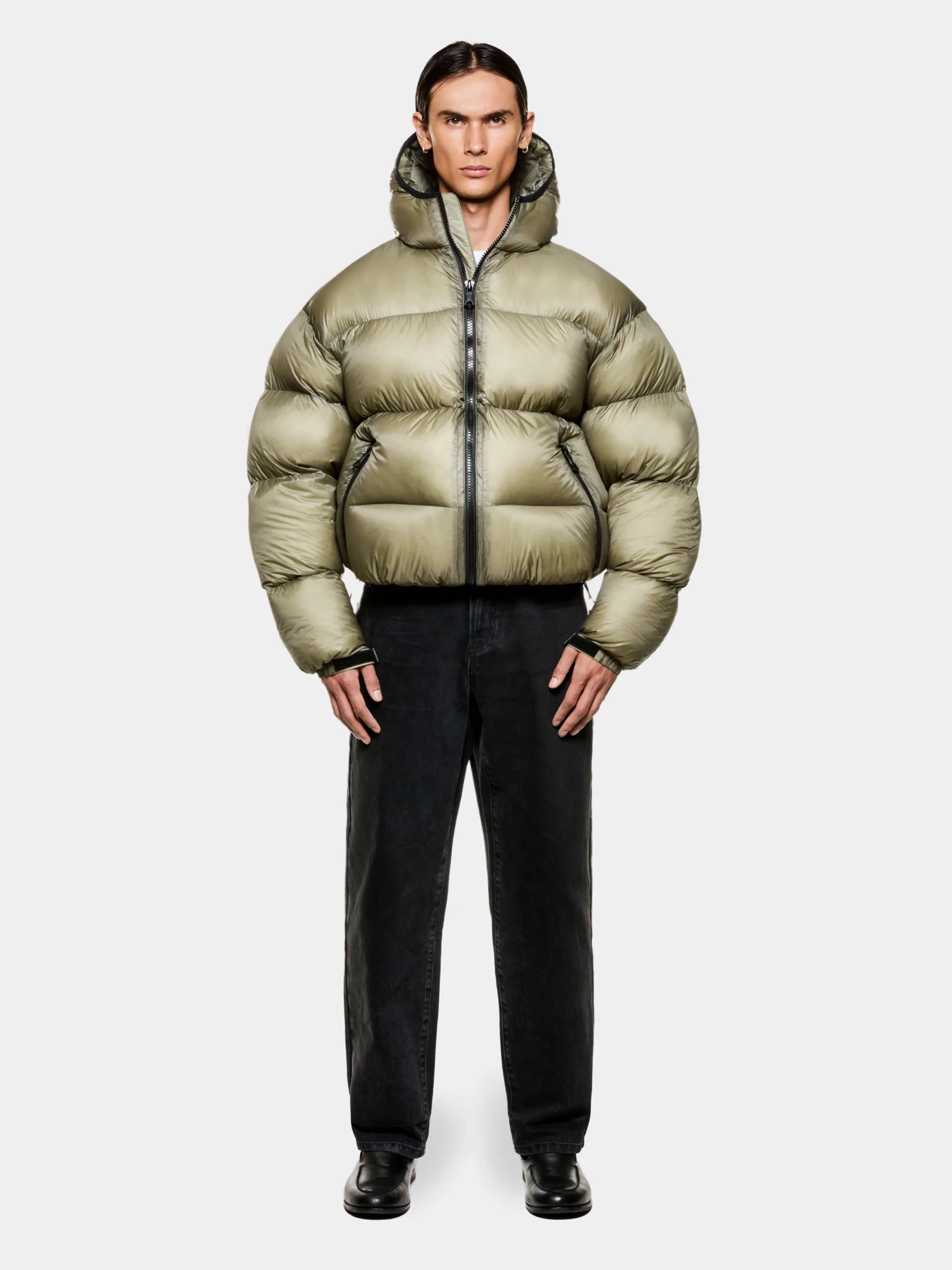 Пуховик MKI MIYUKI ZOKU Translucent Hooded Bubble Sage