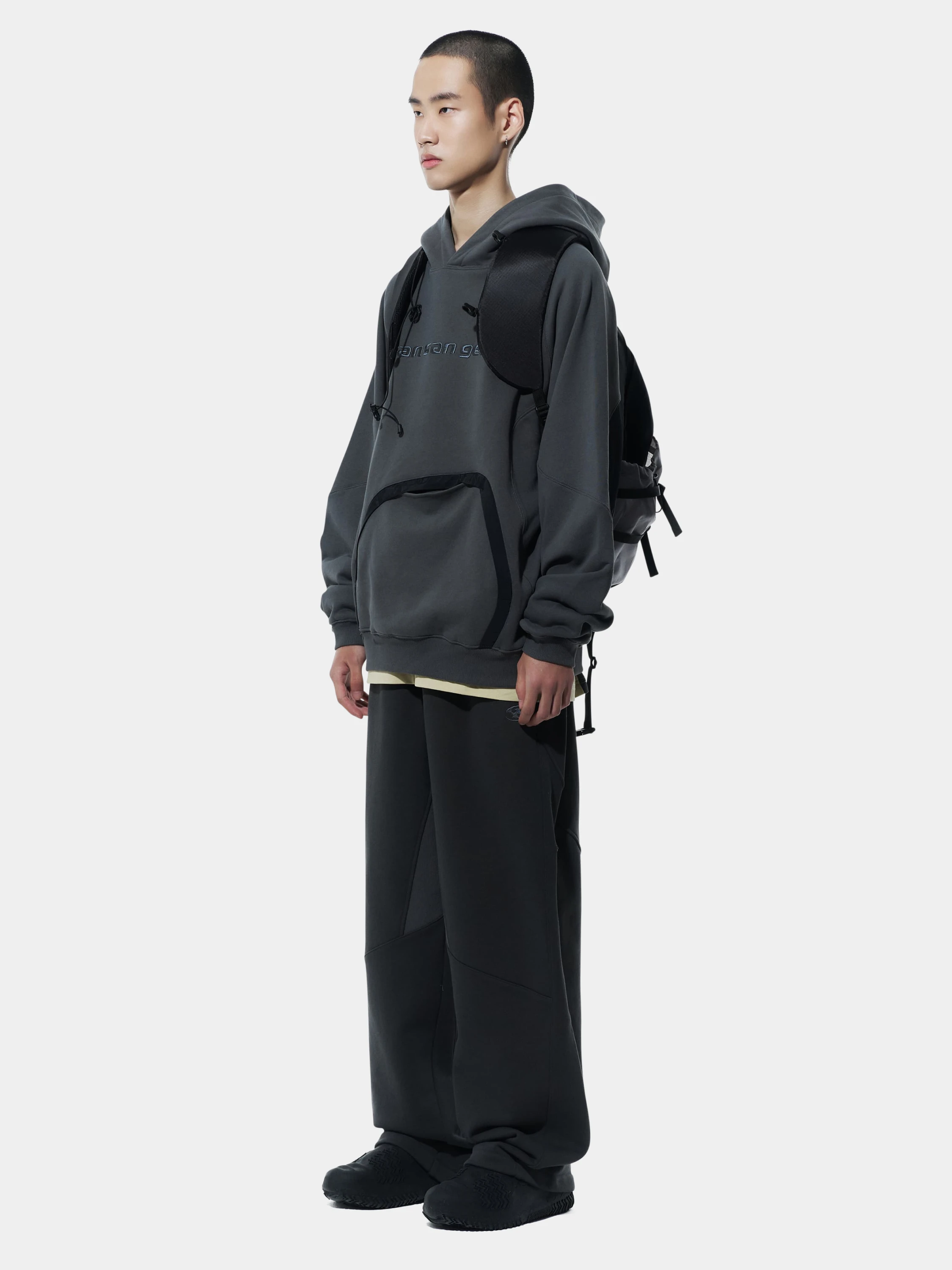 Худи SAN SAN GEAR Nylon Pocket Hoodie Dark Grey