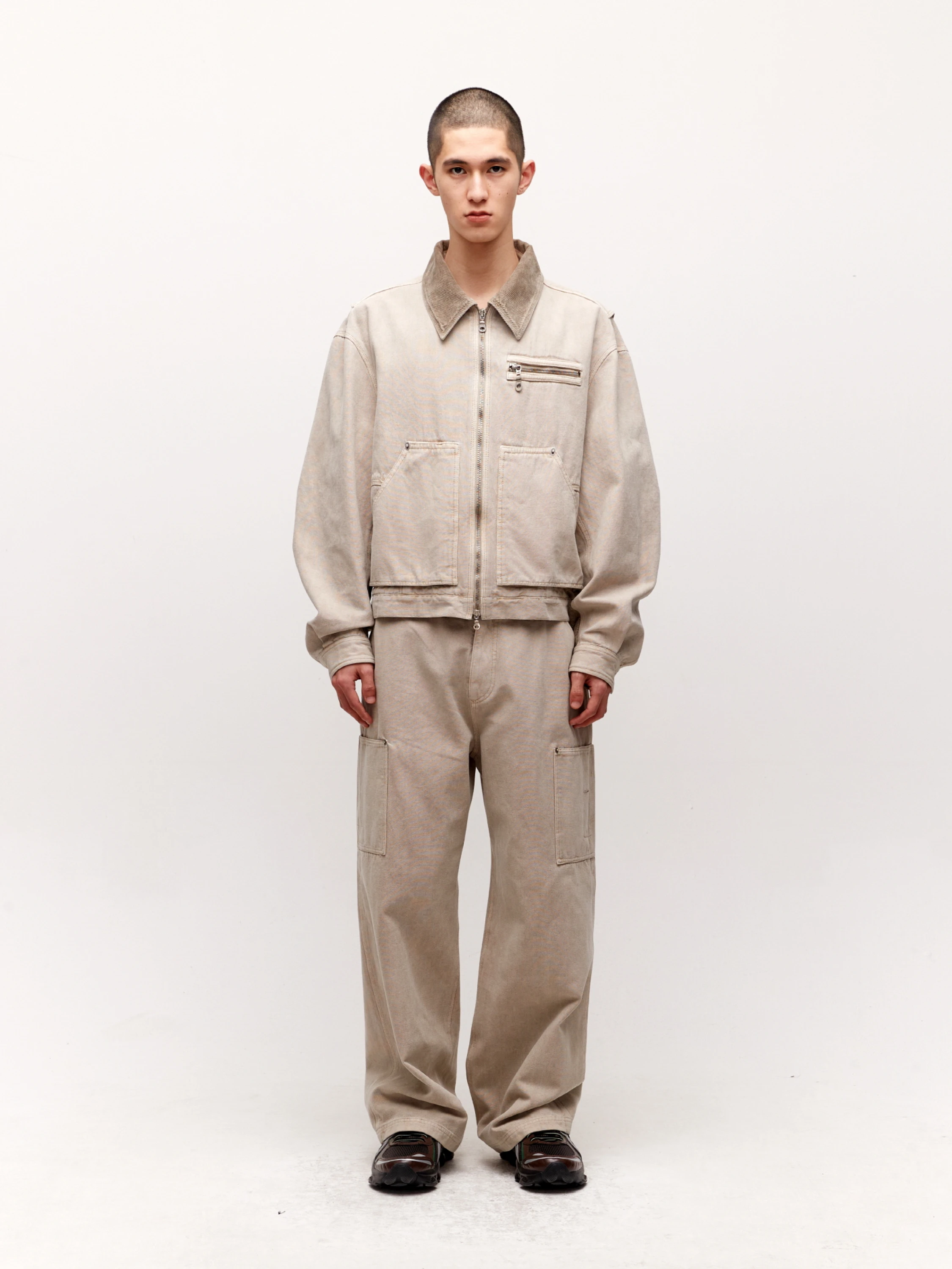 Брюки COOR Dying Faded Cinch Work Cream Beige