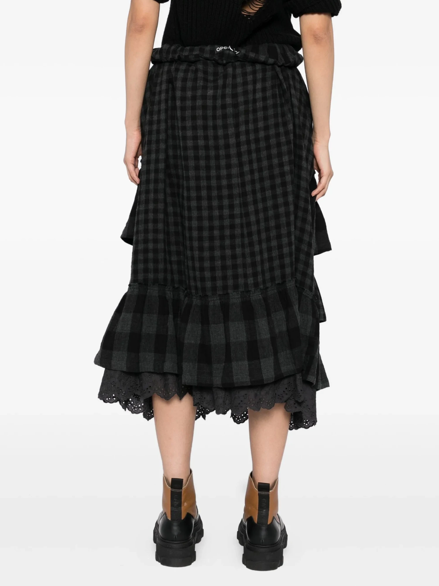 Женская юбка OPEN YY Rolled Waist Tiered Black