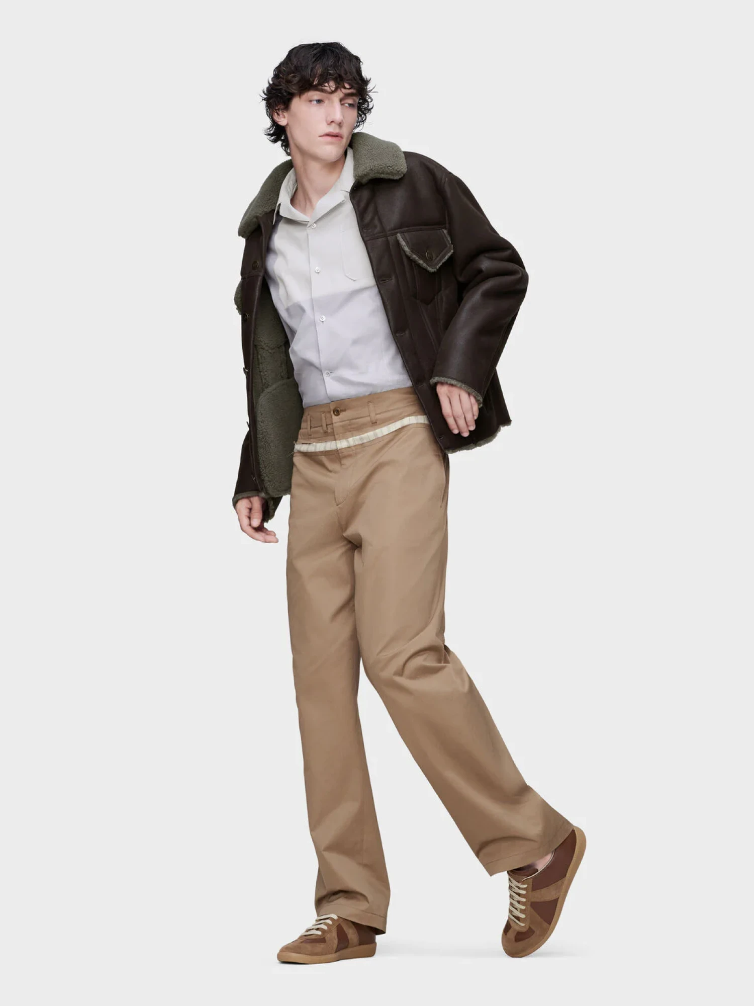 Рубашка Maison Margiela Panelled Short-Sleeved Pearl Grey