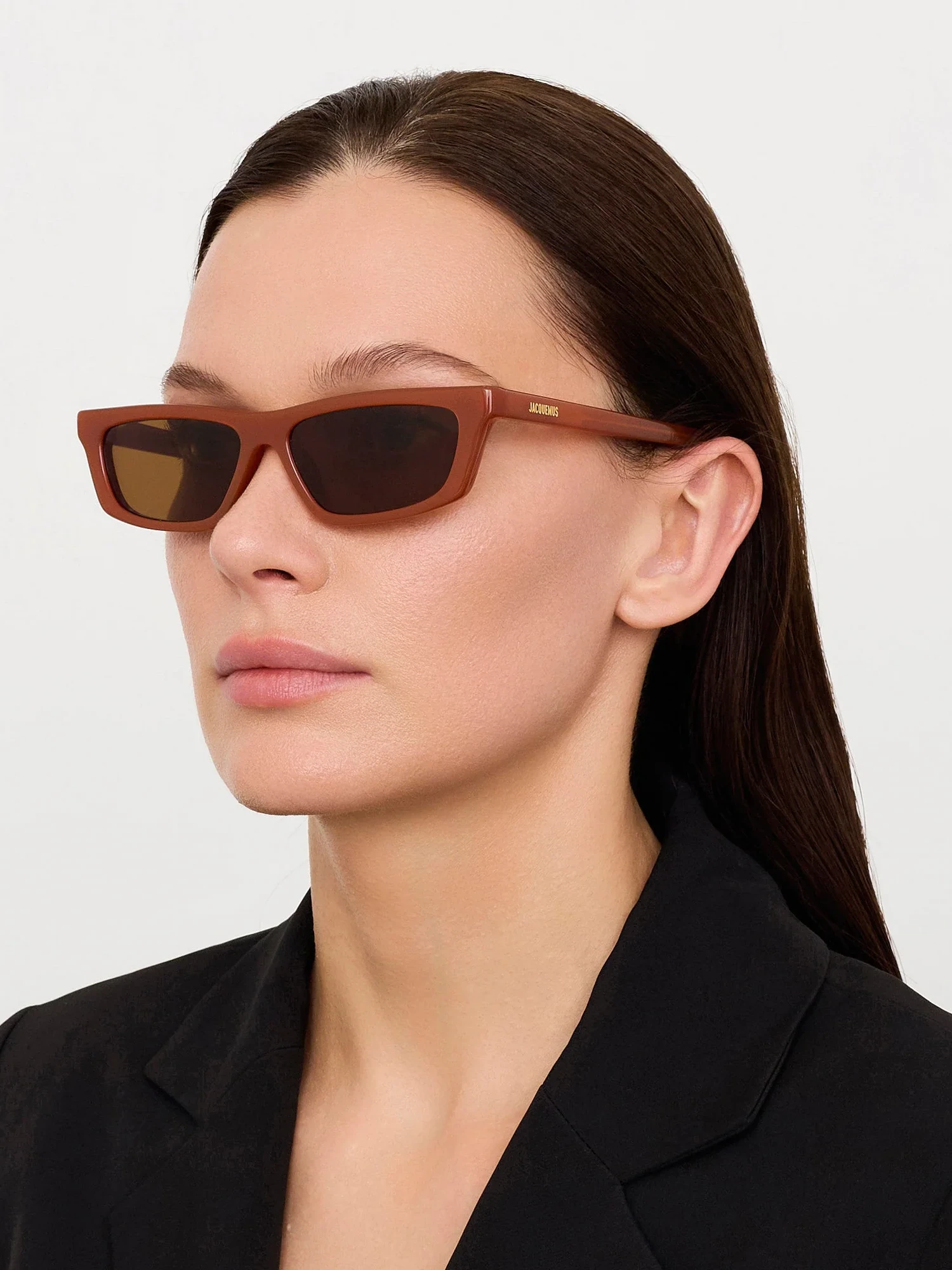 Очки JACQUEMUS Trapezi Metallic Coffee