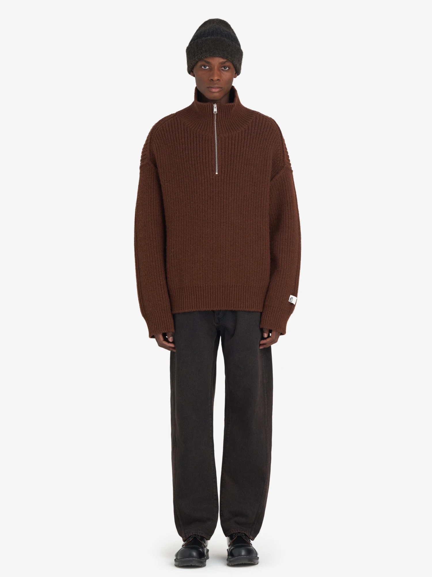Халф-зип Études Military Rib Dk Brown