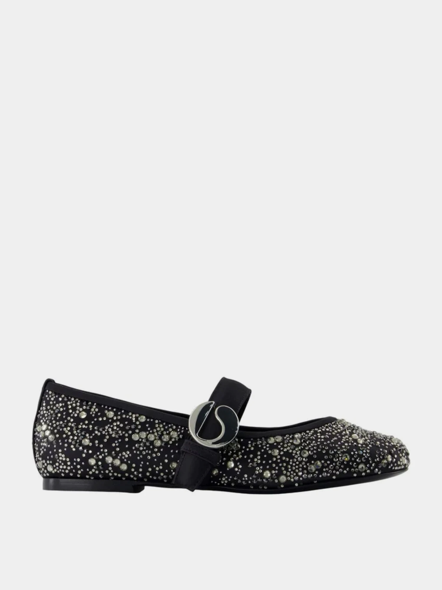 Женские балетки Coperni Crystal-Embellished Ballerina Belt Black/Silver