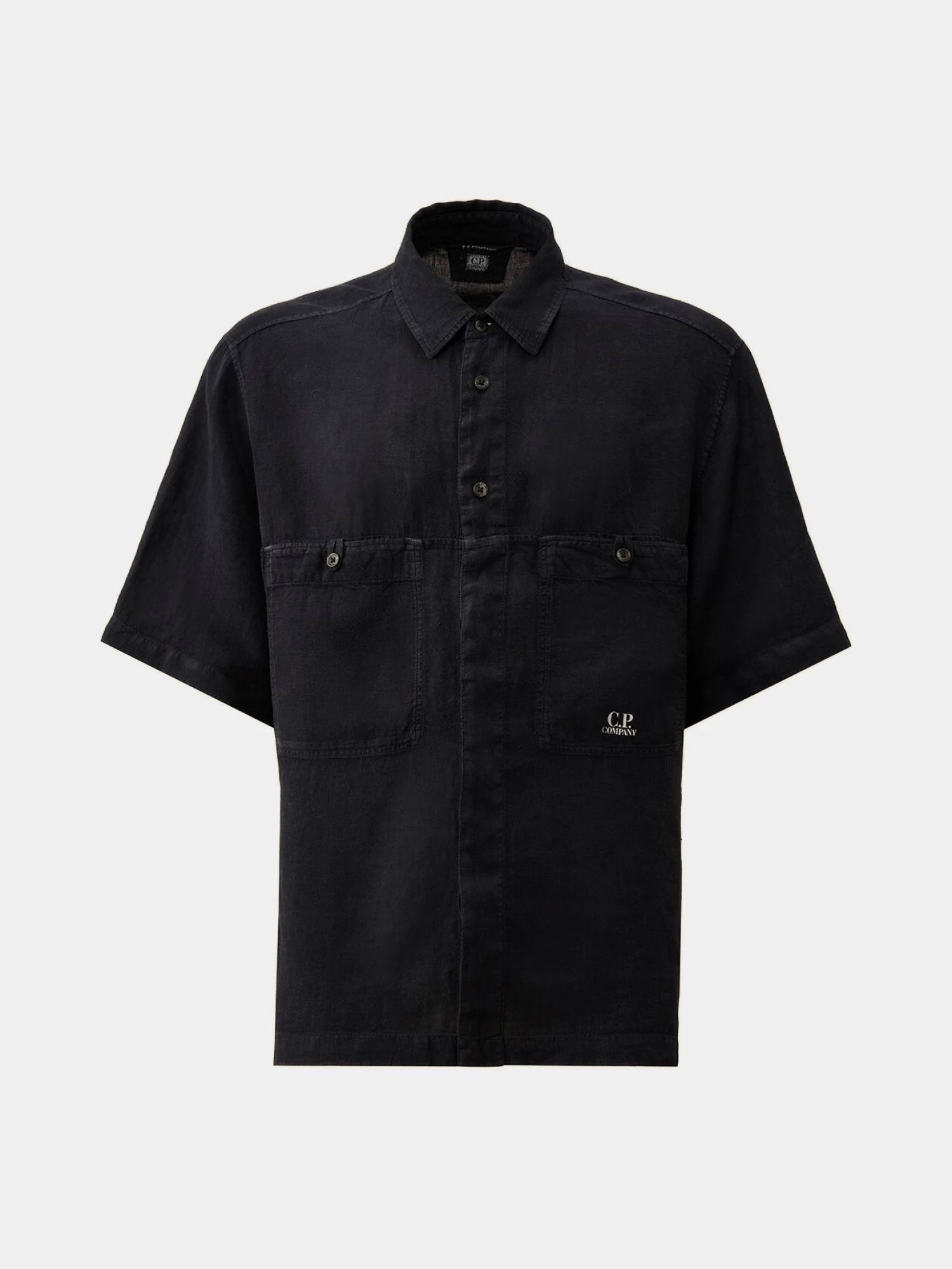 Рубашка C.P. Company Linen Boxy Short Sleeve Black