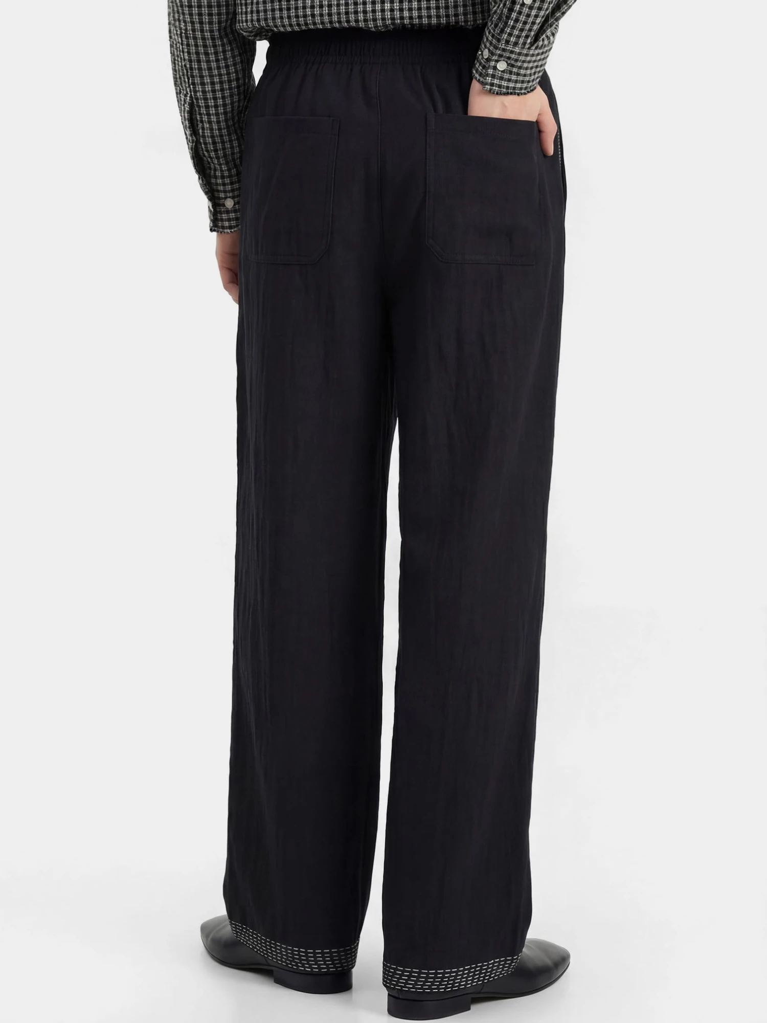 Брюки lorenz Hand Embroidered Linen Black