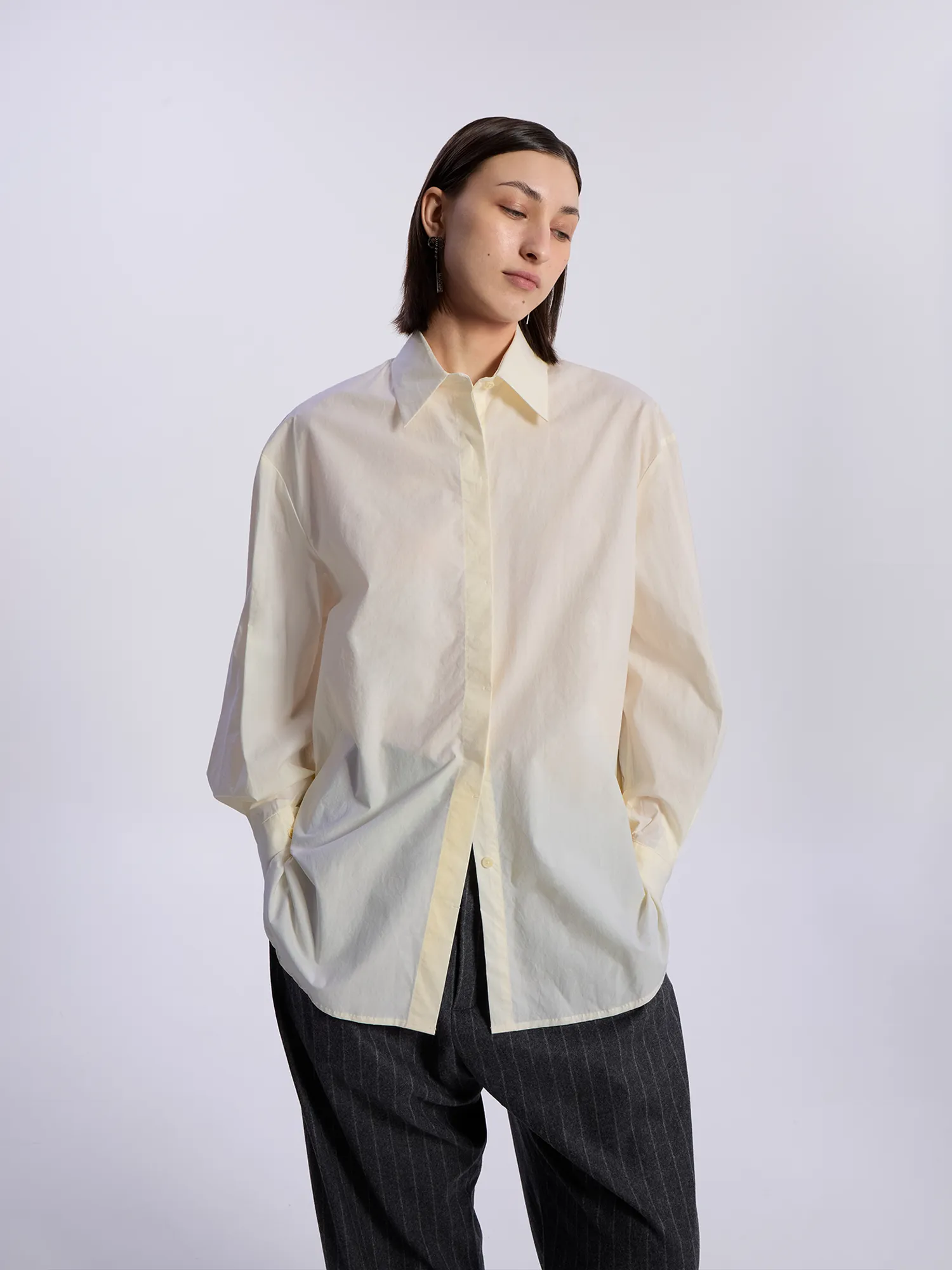 Женская рубашка AMOMENTO Oversized Shirts Ecru