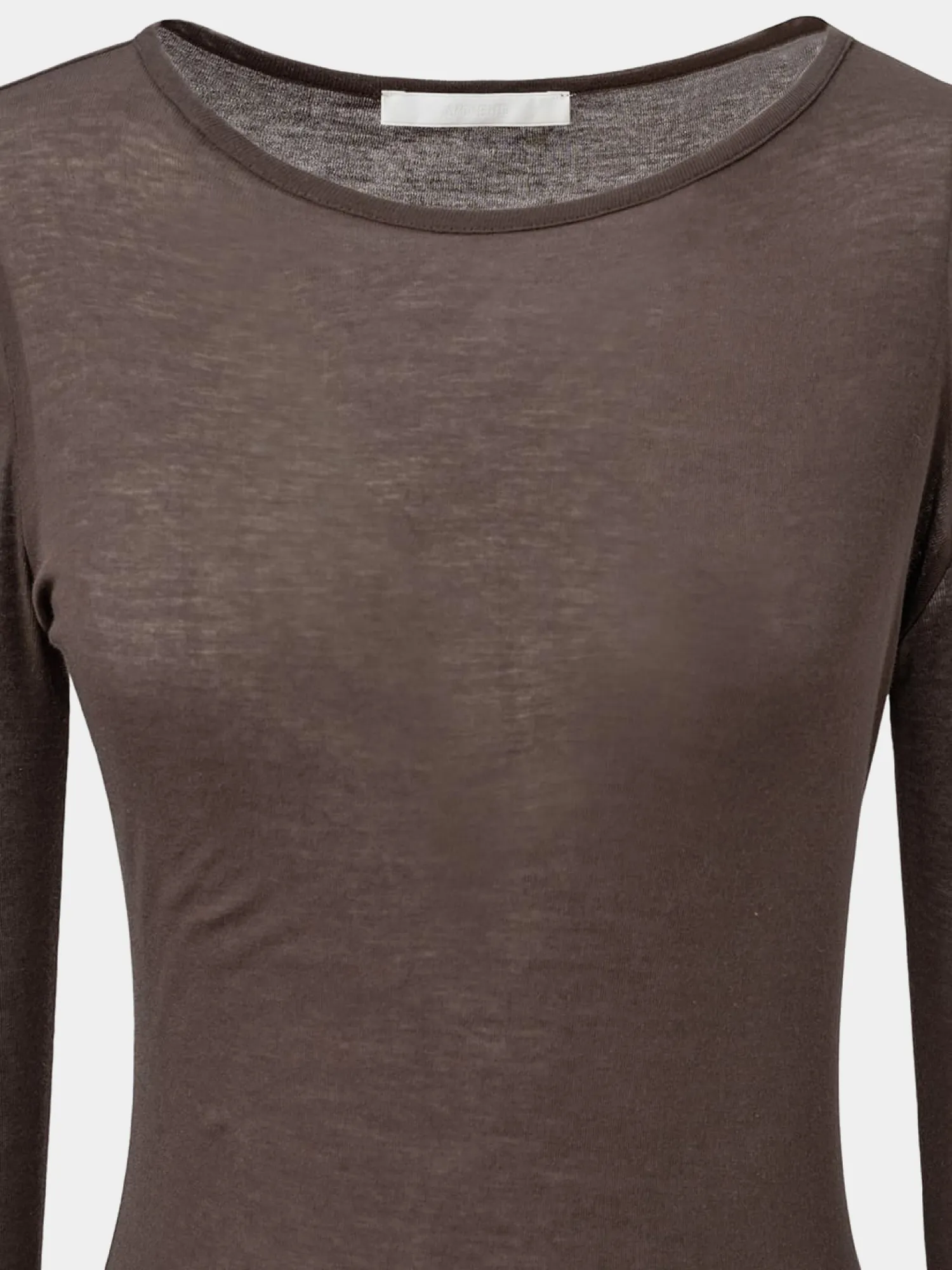Женский лонгслив AMOMENTO Round T-Shirts Brown