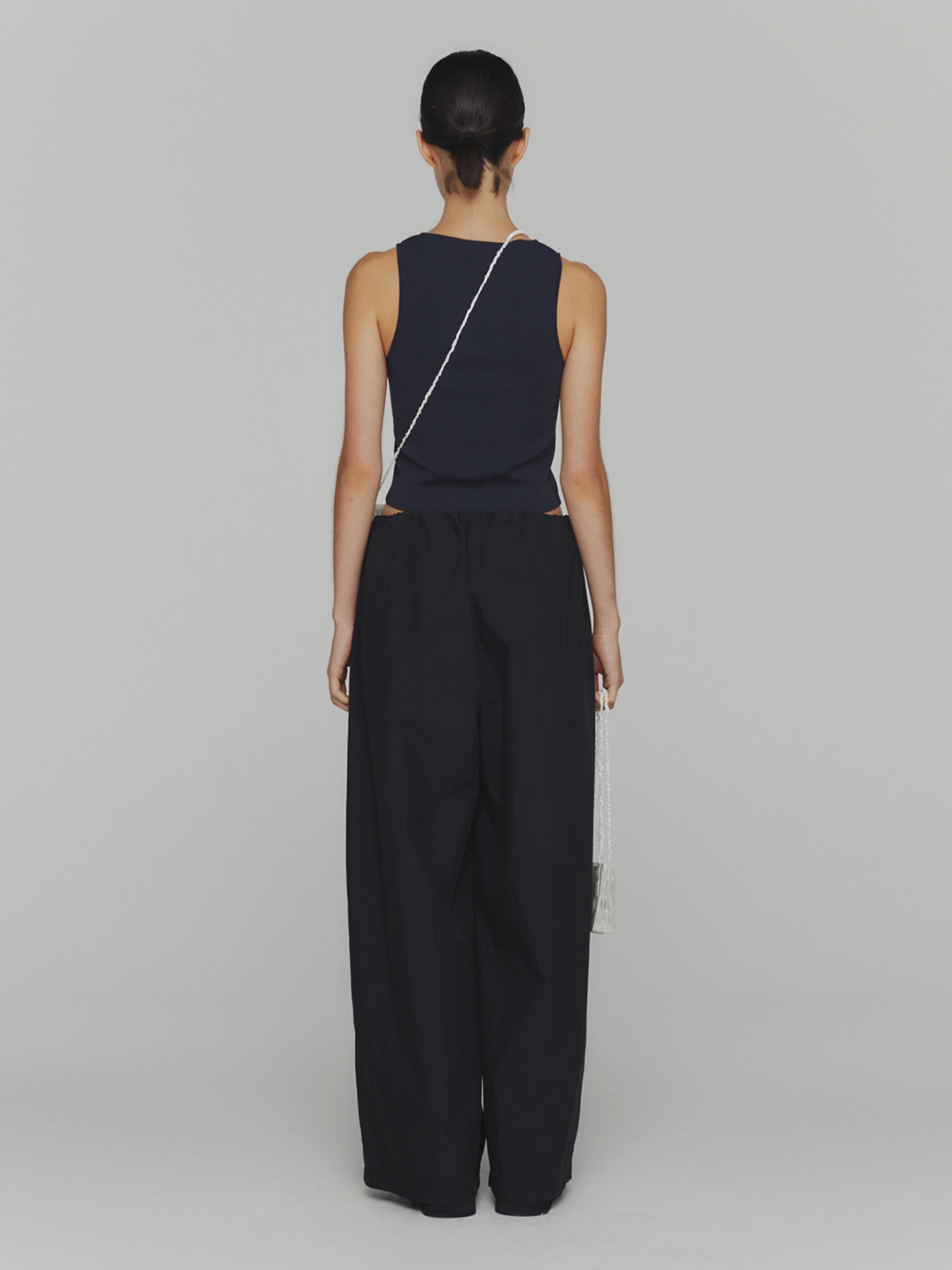 Женские брюки AMOMENTO Cotton Banding Wide Pants Black