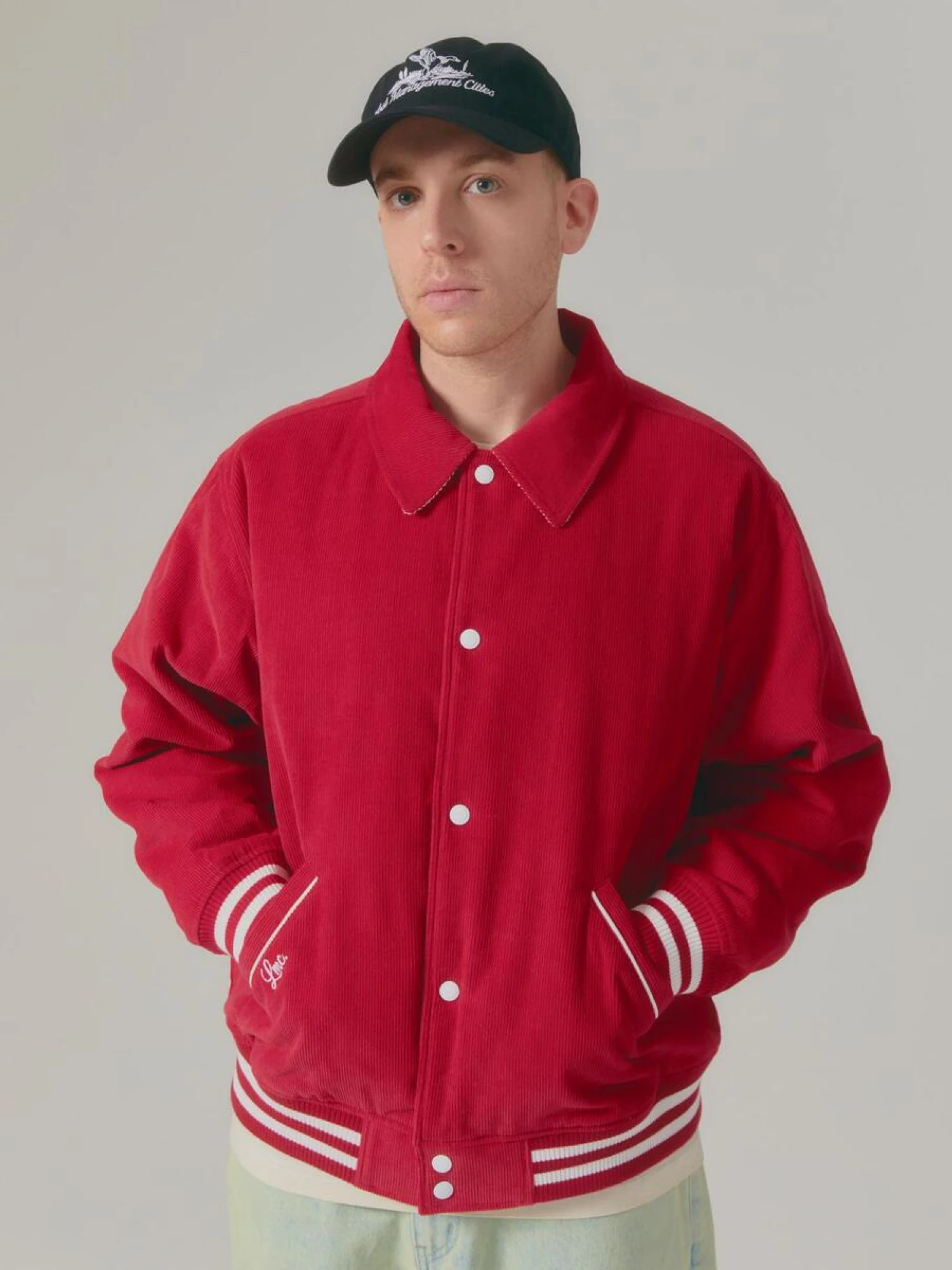 Бомбер LMC Coduroy Varsity Jacket Red