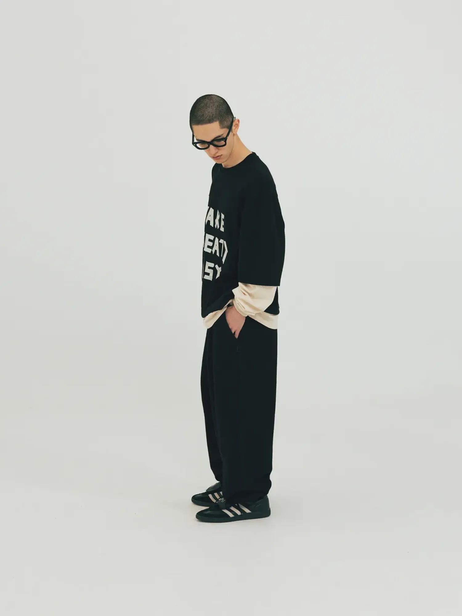 Брюки ANGLAN Loose Fit Jogger Sweat Pants Black