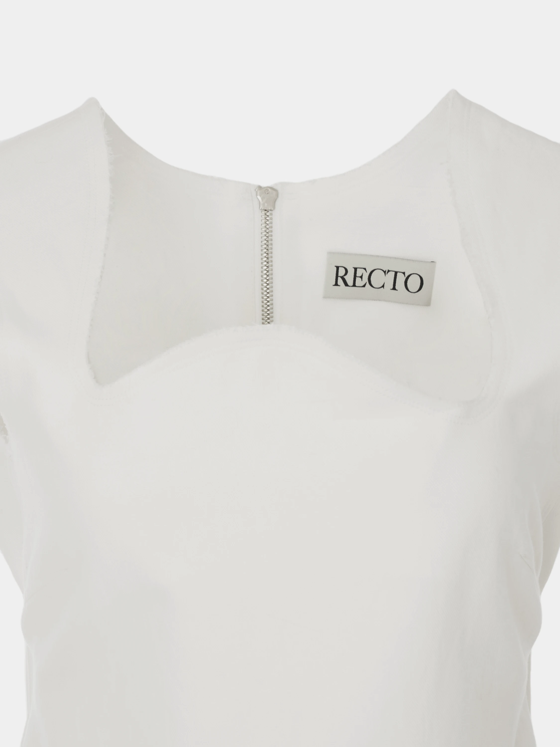 Женское платье Recto Signature Curved Neck Dress White