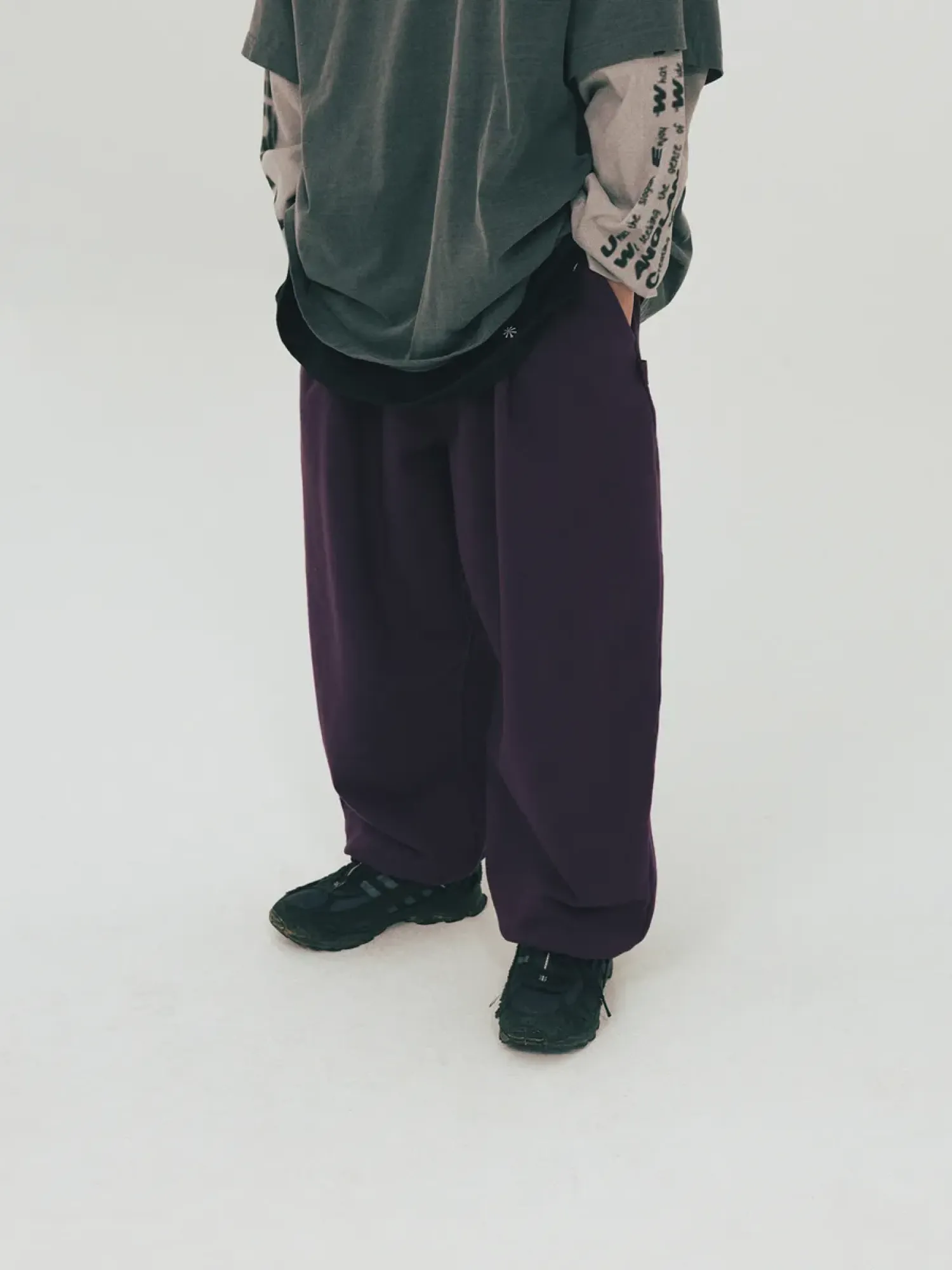 Брюки ANGLAN Loose Fit Jogger Sweat Pants Purple