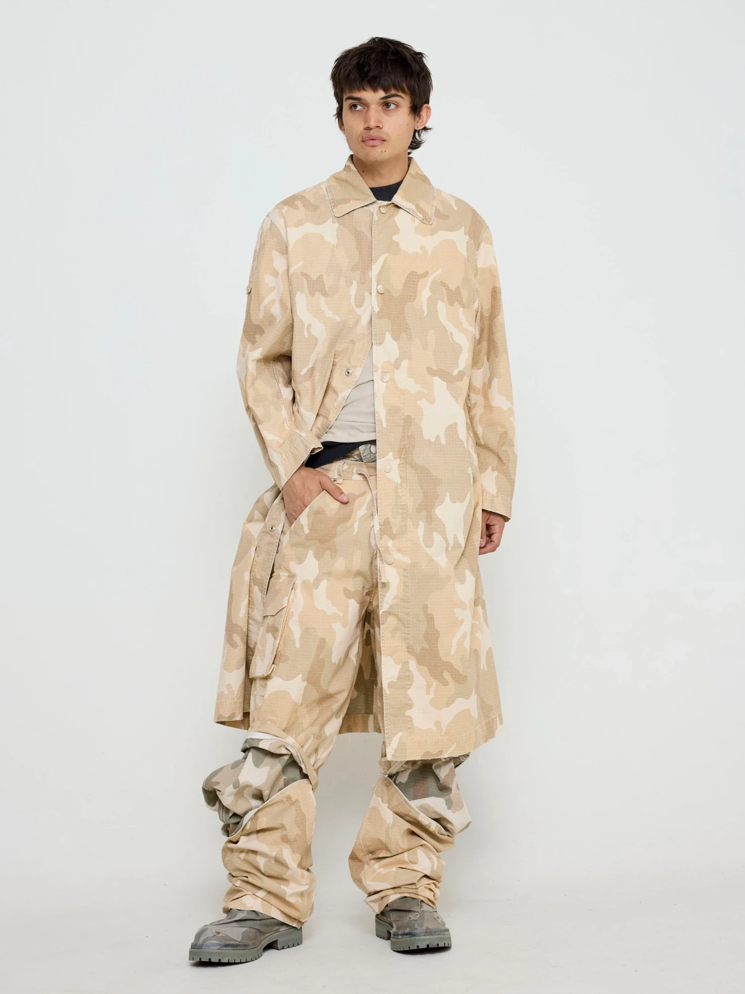 Брюки 424 Cargo Detachable Bermudas Washed Sand Camo Stone