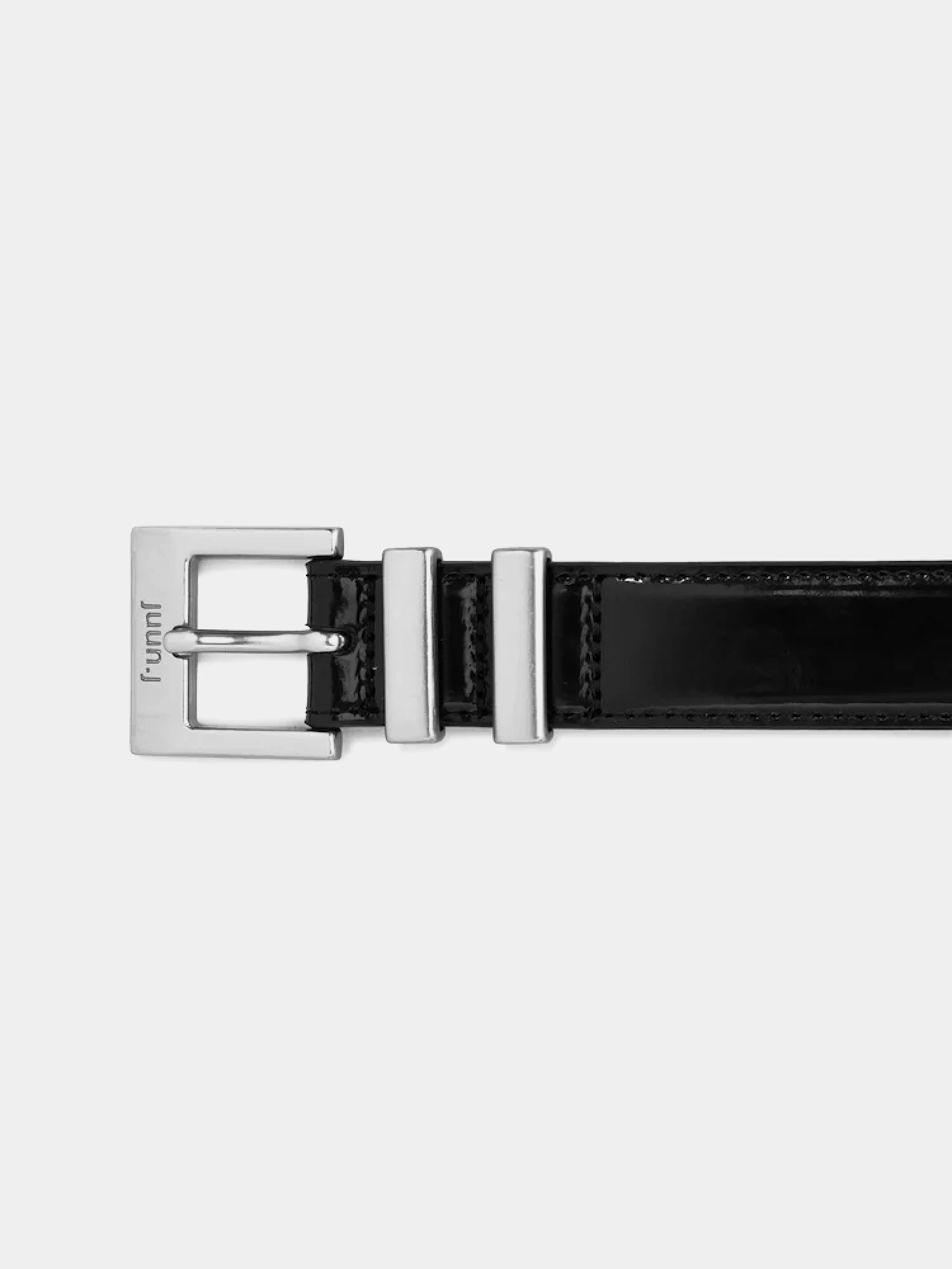 Ремень JUUN.J Basic Square Buckle Leather Belt Black