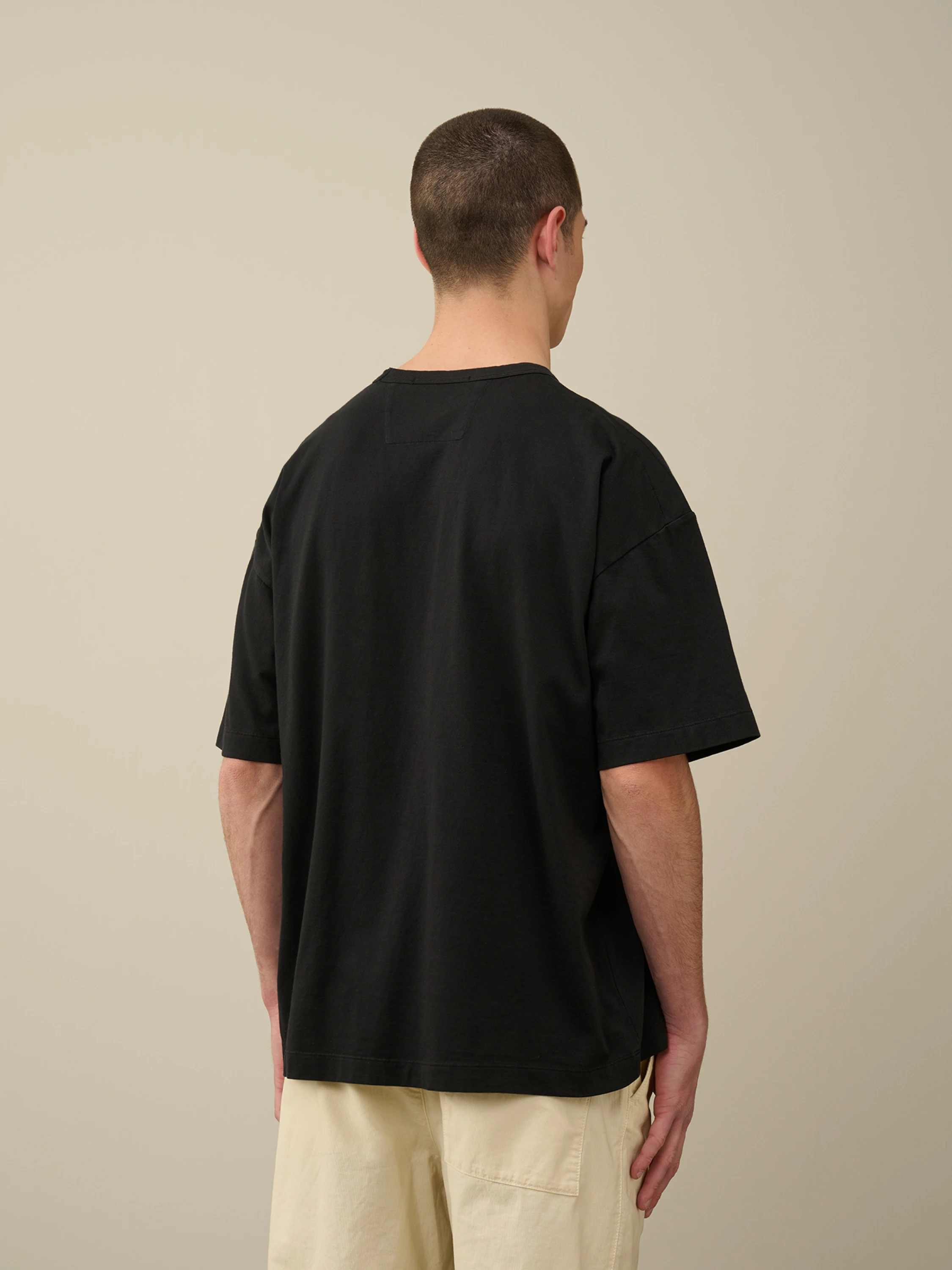 Футболка C.P. Company 20/1 Jersey Boxy Logo Black