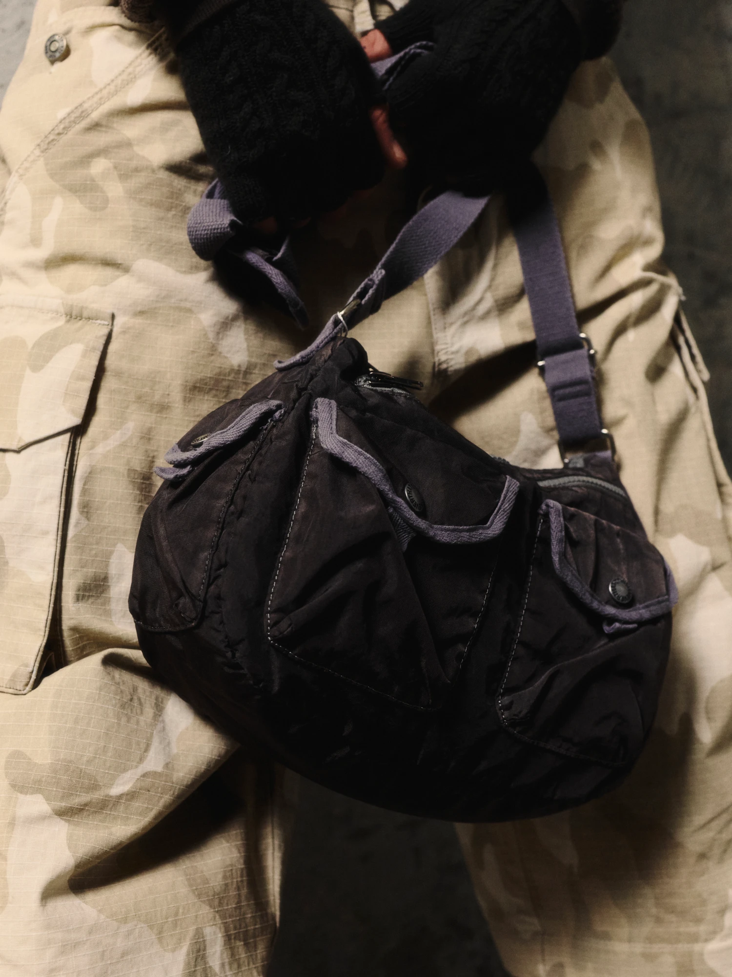 Сумка thisisneverthat Overdyed Shoulder Bag Light Charcoal