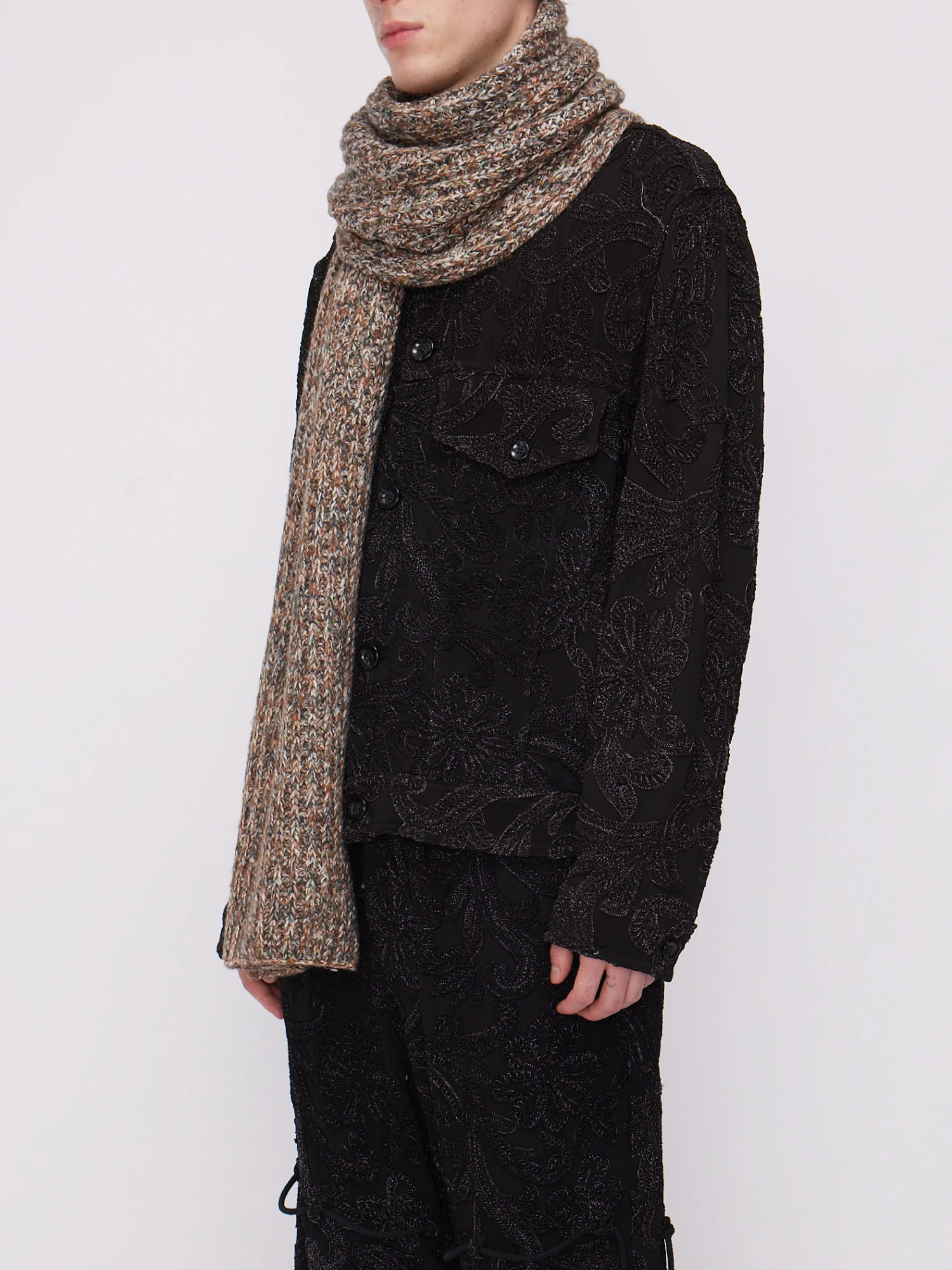 Шарф Song for the Mute Cable Knit Melange Taupe