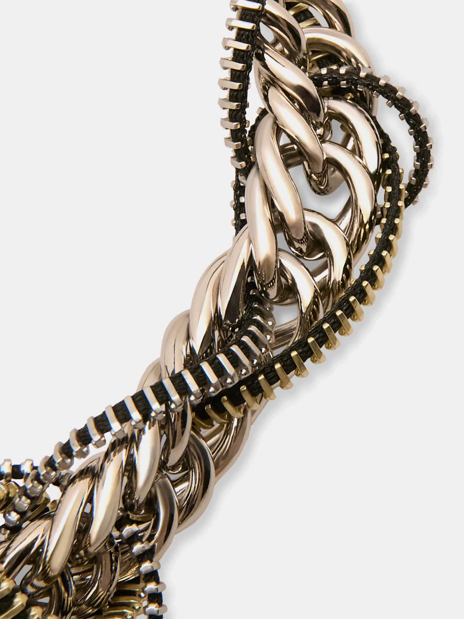 Ожерелье Jean Paul Gaultier Zippers Silver/Black/Gold