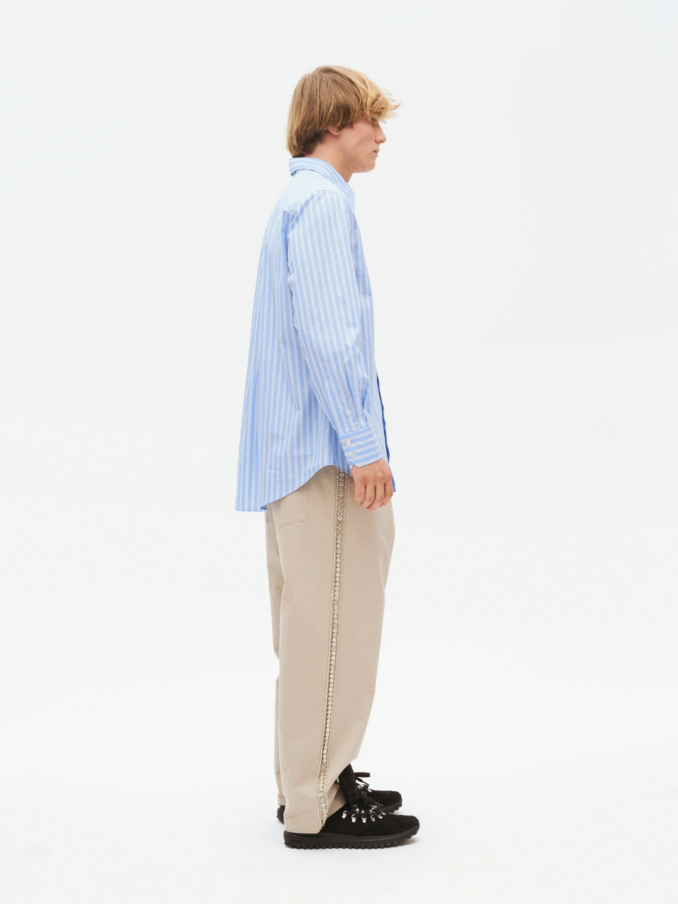Рубашка Bluemarble Smiley Stripe Popelin Shirt Blue