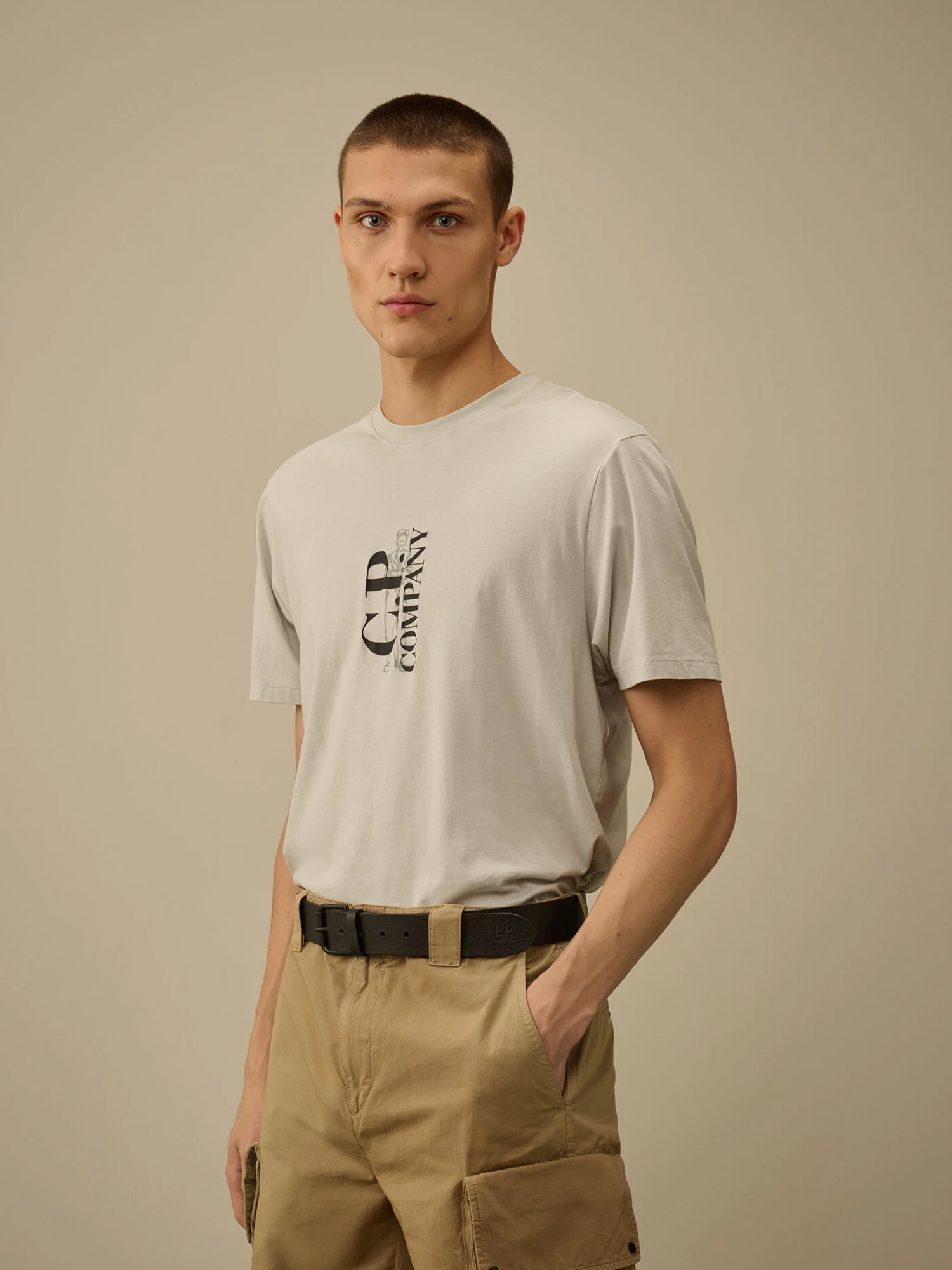 Ремень C.P. Company Leather Side Logo Belt Black