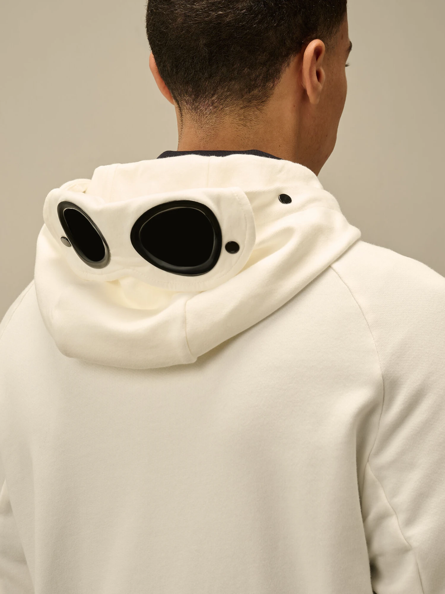 Зип-худи C.P. Company Diagonal Raised Fleece Goggle Gauze White