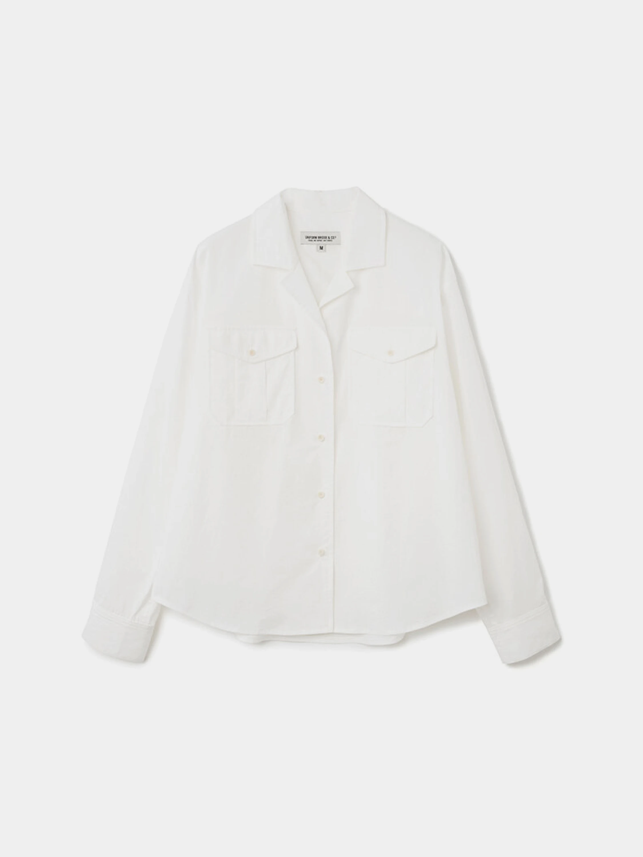 Женская рубашка Uniform Bridge Open Collar Roll-Up Ivory