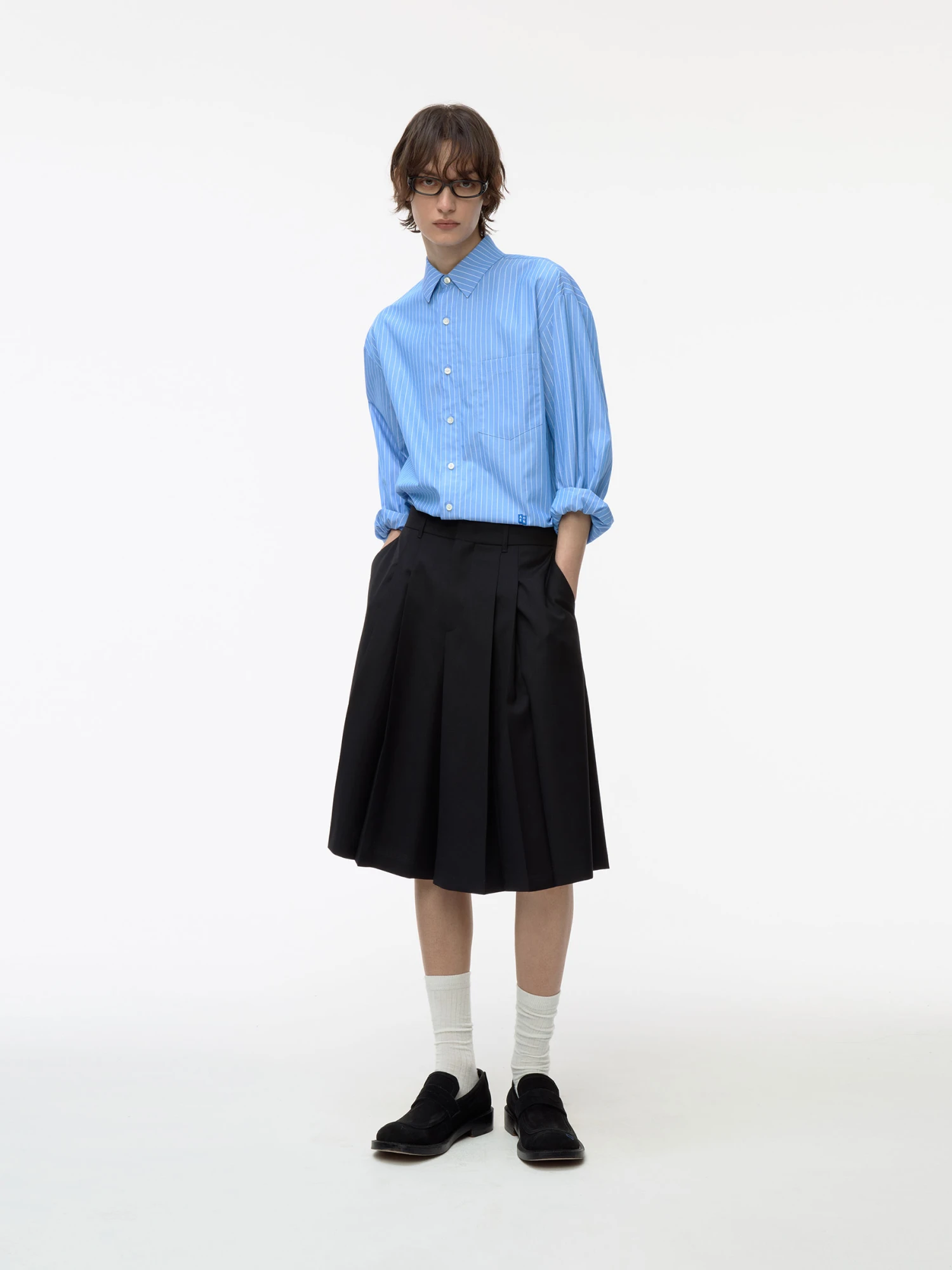 Рубашка ADERERROR Sig BL Tag Shirt 01 Stripe