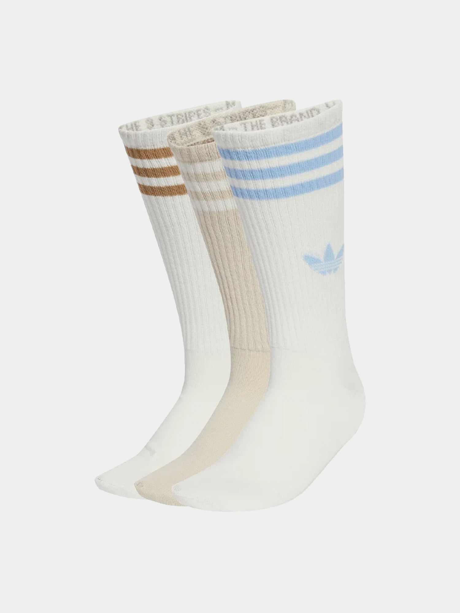 Носки adidas Originals 3-Stripes High Crew Off White