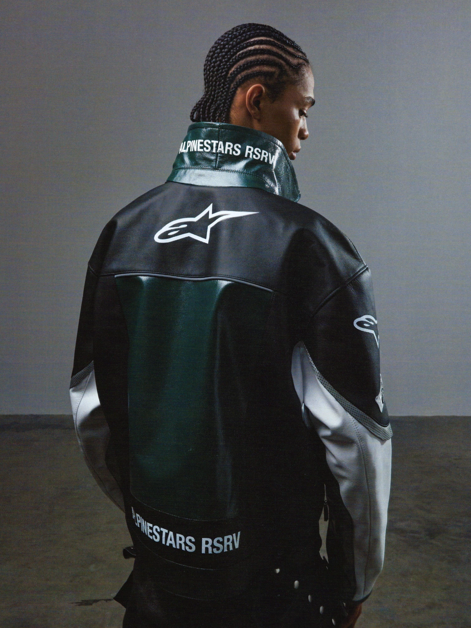 Кожаная куртка ALPINESTARS RSRV Alloy Black/White/Green