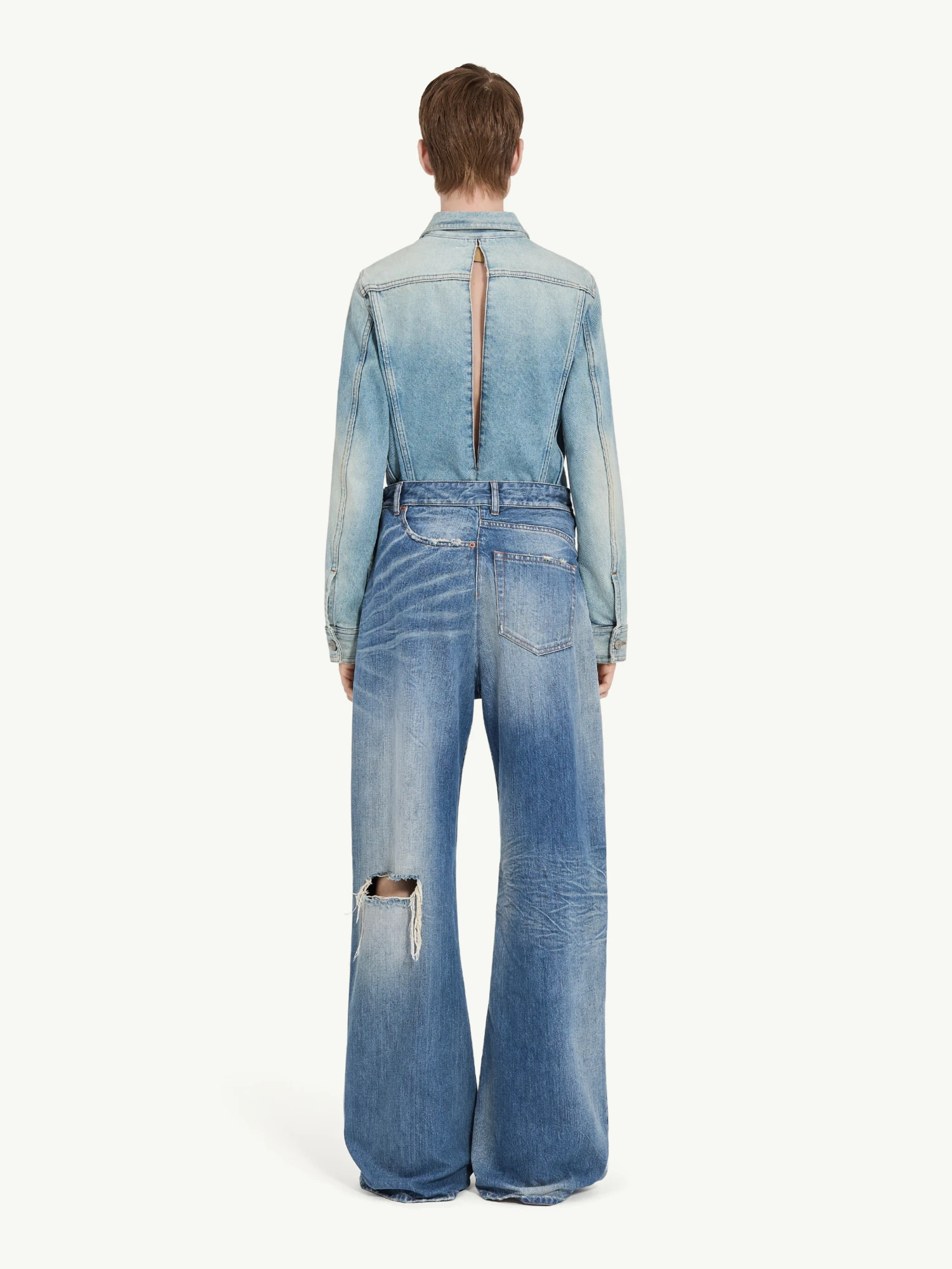 Женские джинсы MM6 Maison Margiela Reverse 5-Pocket Wide-Leg Medium Blue